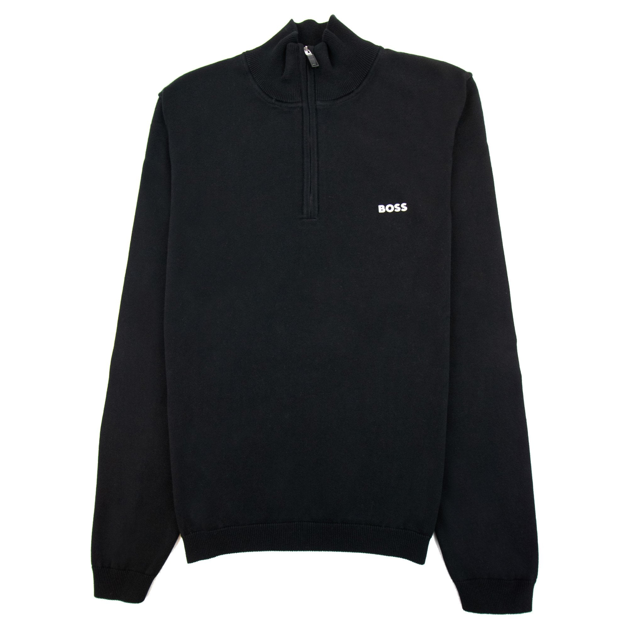 Hugo Boss Zallo Curved Logo Zip Sweater Black 001