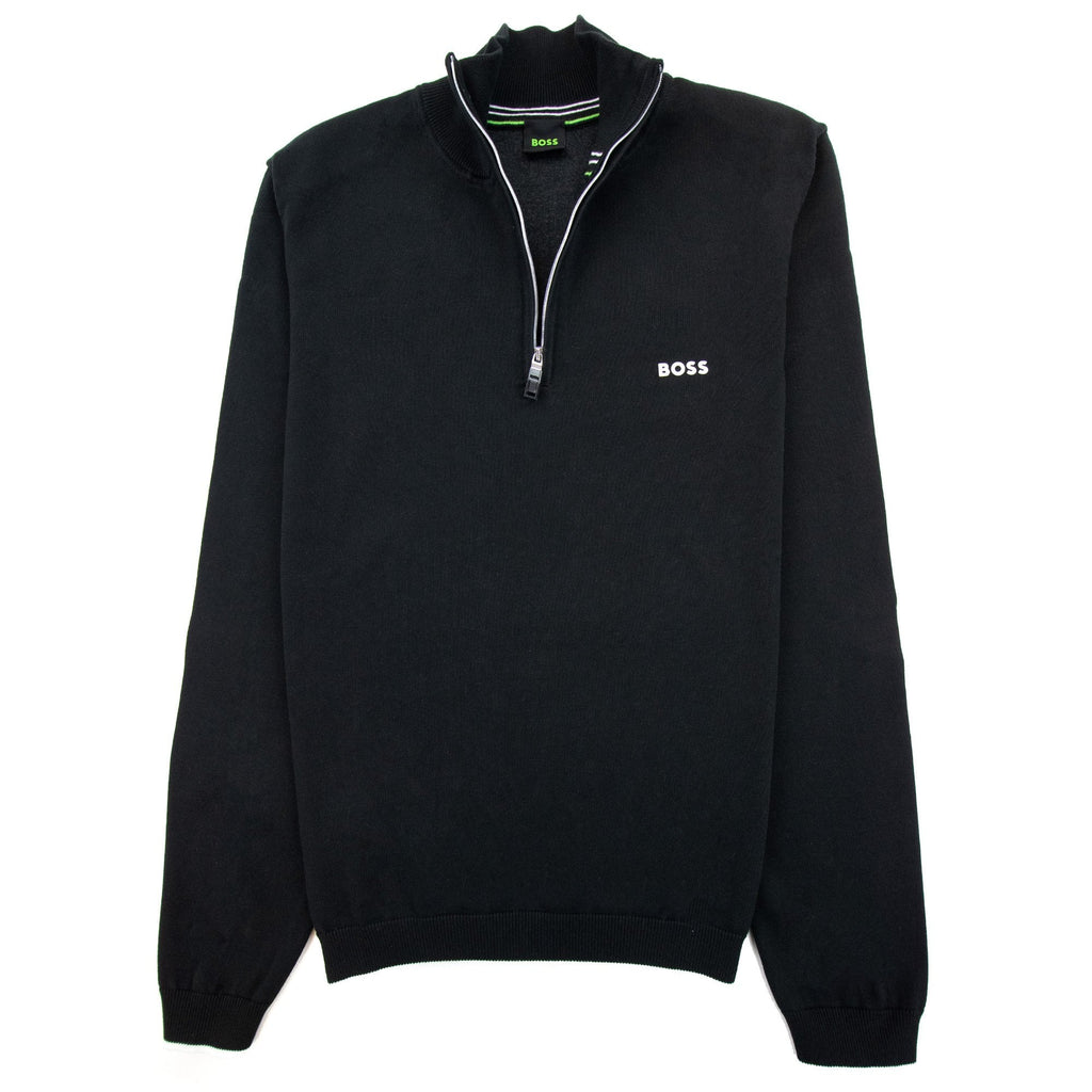 Hugo Boss Zallo Curved Logo Zip Sweater Black 001