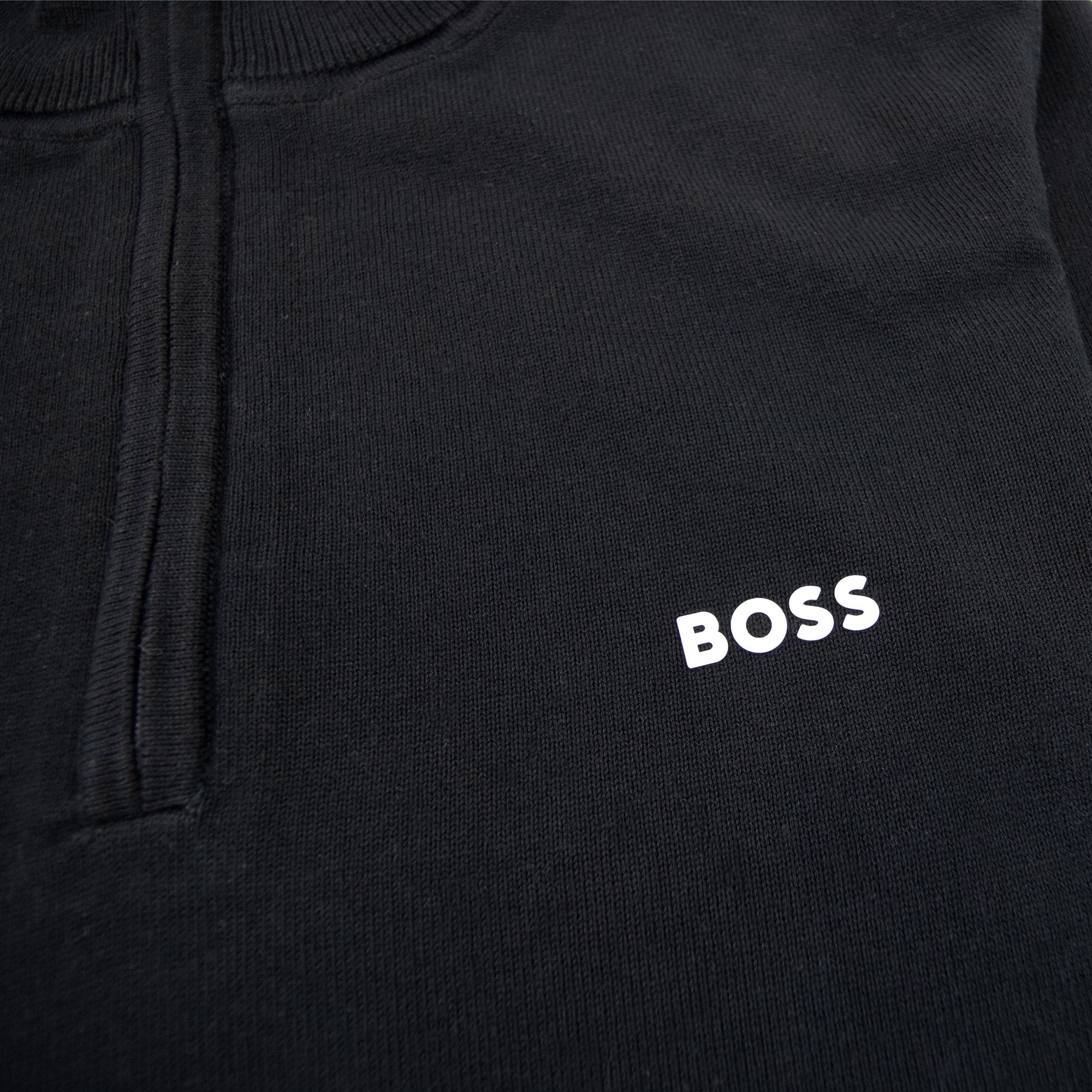 Hugo Boss Zallo Curved Logo Zip Sweater Black 001