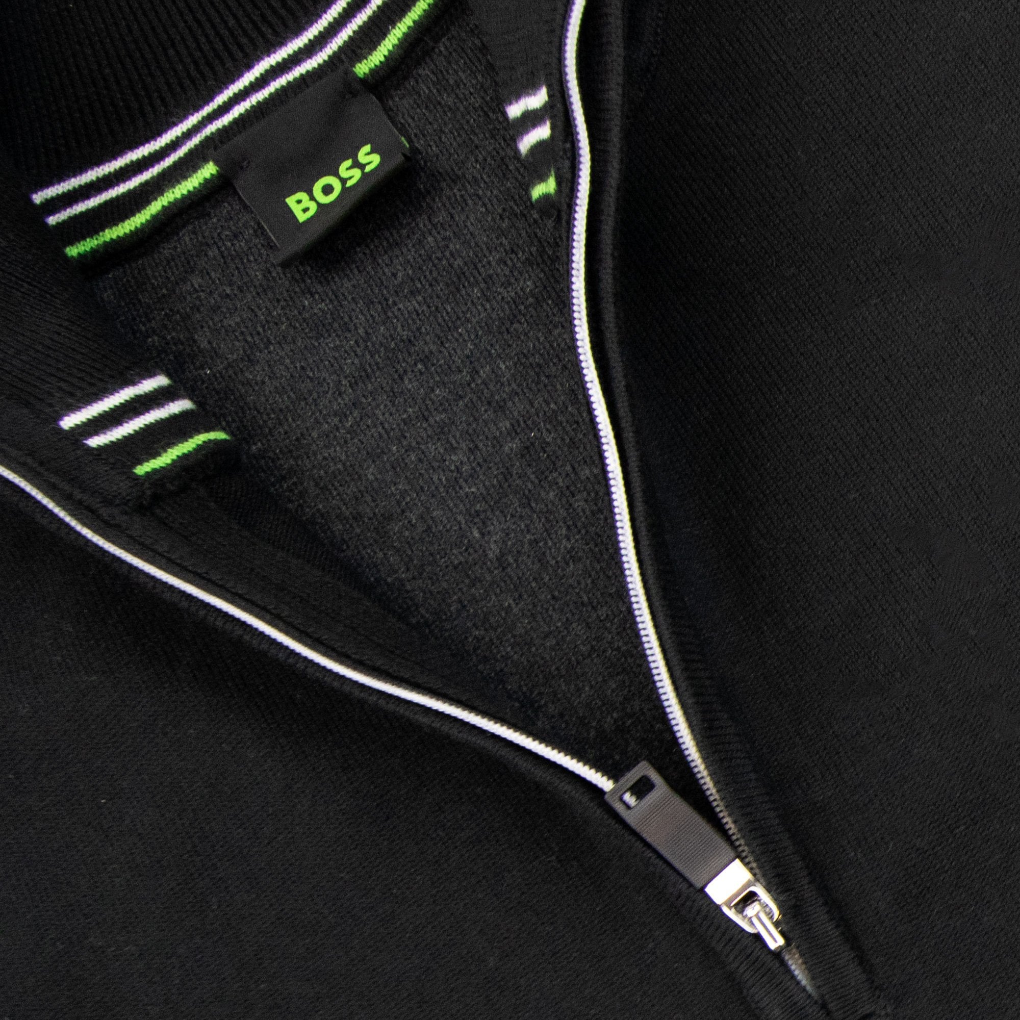 Hugo Boss Zallo Curved Logo Zip Sweater Black 001