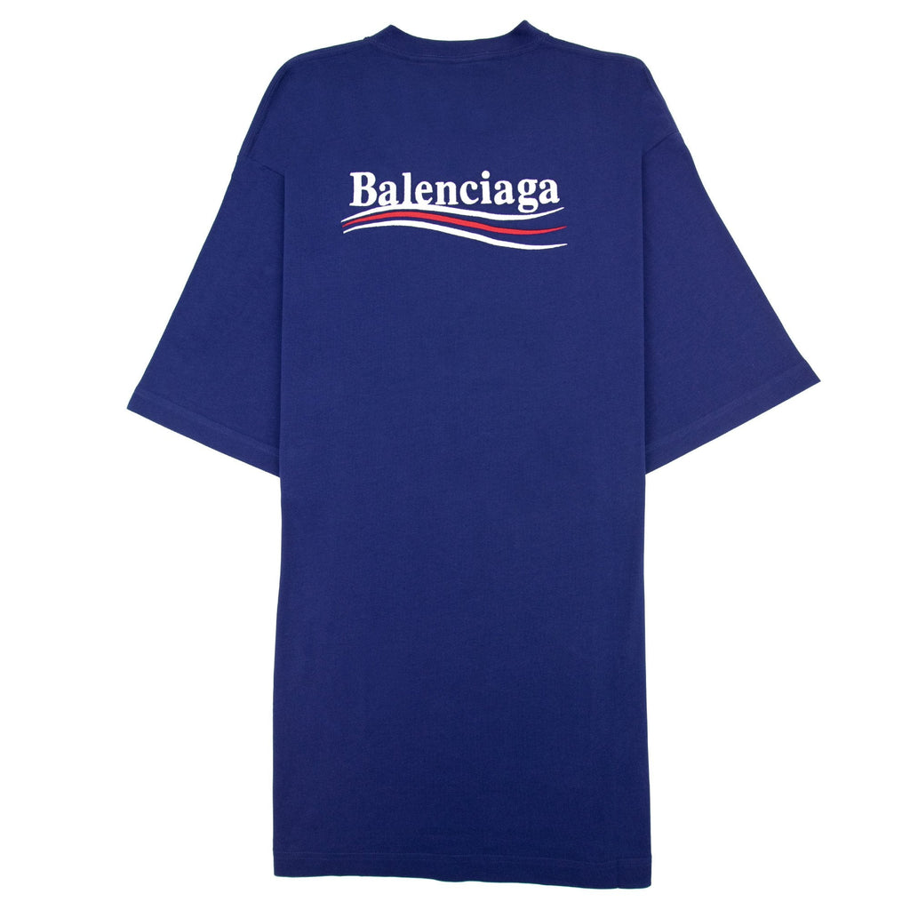Balenciaga Political Campaign Embroidery T-shirt Blue 1195