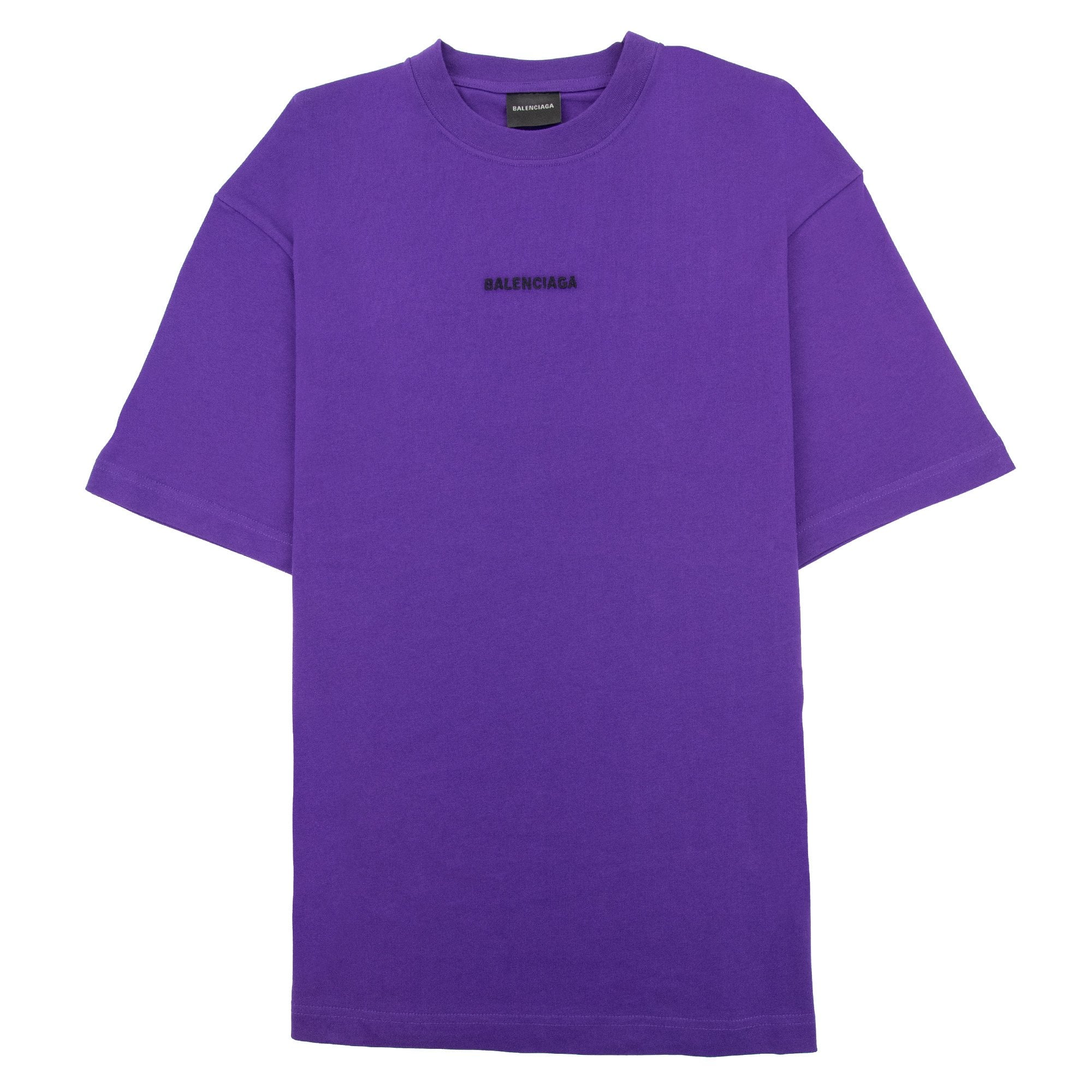 Balenciaga Embroidered Medium Fit Logo T Shirt Purple 5162