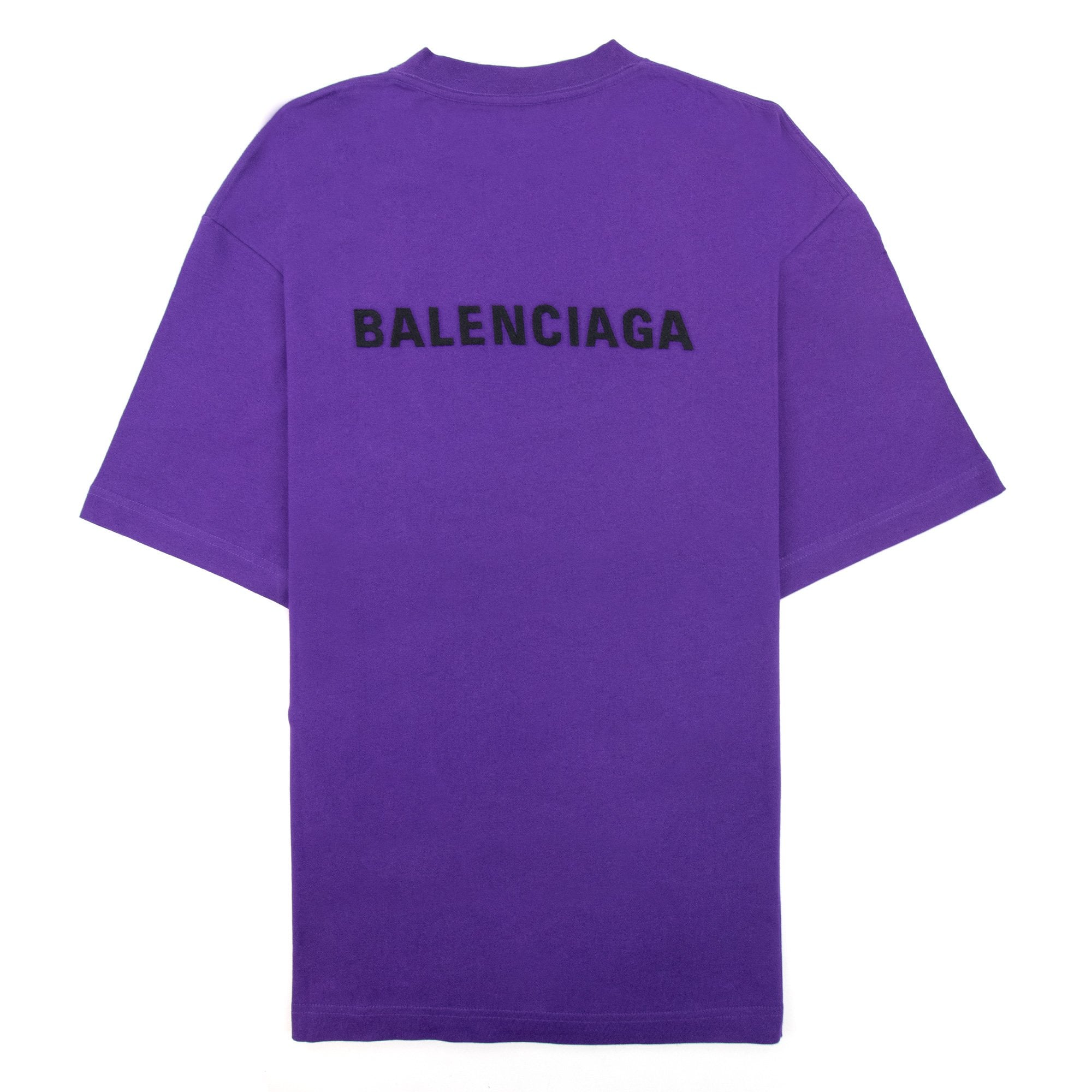 Balenciaga Embroidered Medium Fit Logo T Shirt Purple 5162