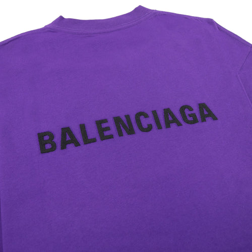 Balenciaga Embroidered Medium Fit Logo T Shirt Purple 5162