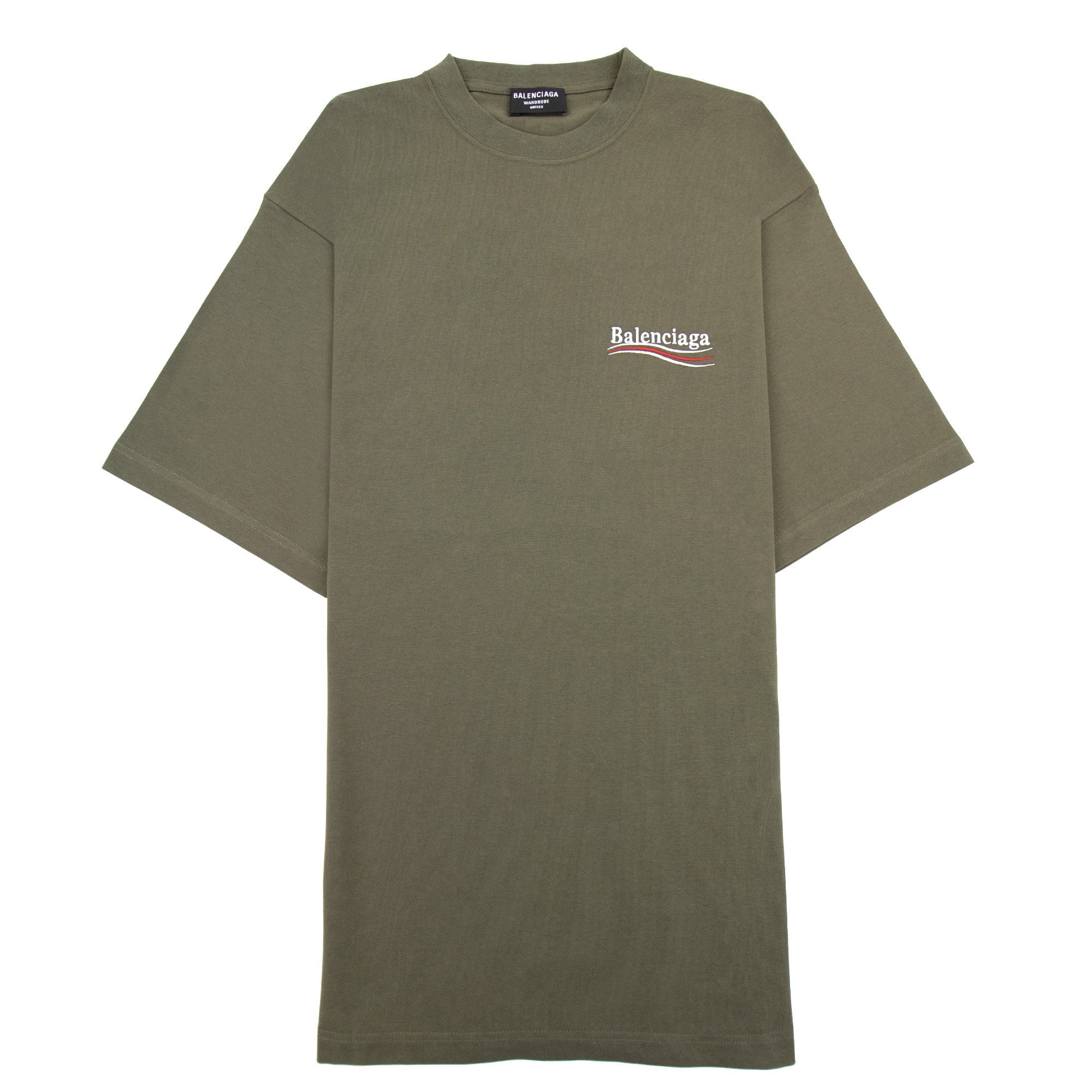 Balenciaga Political Campaign Embroidery T-shirt Khaki 2463