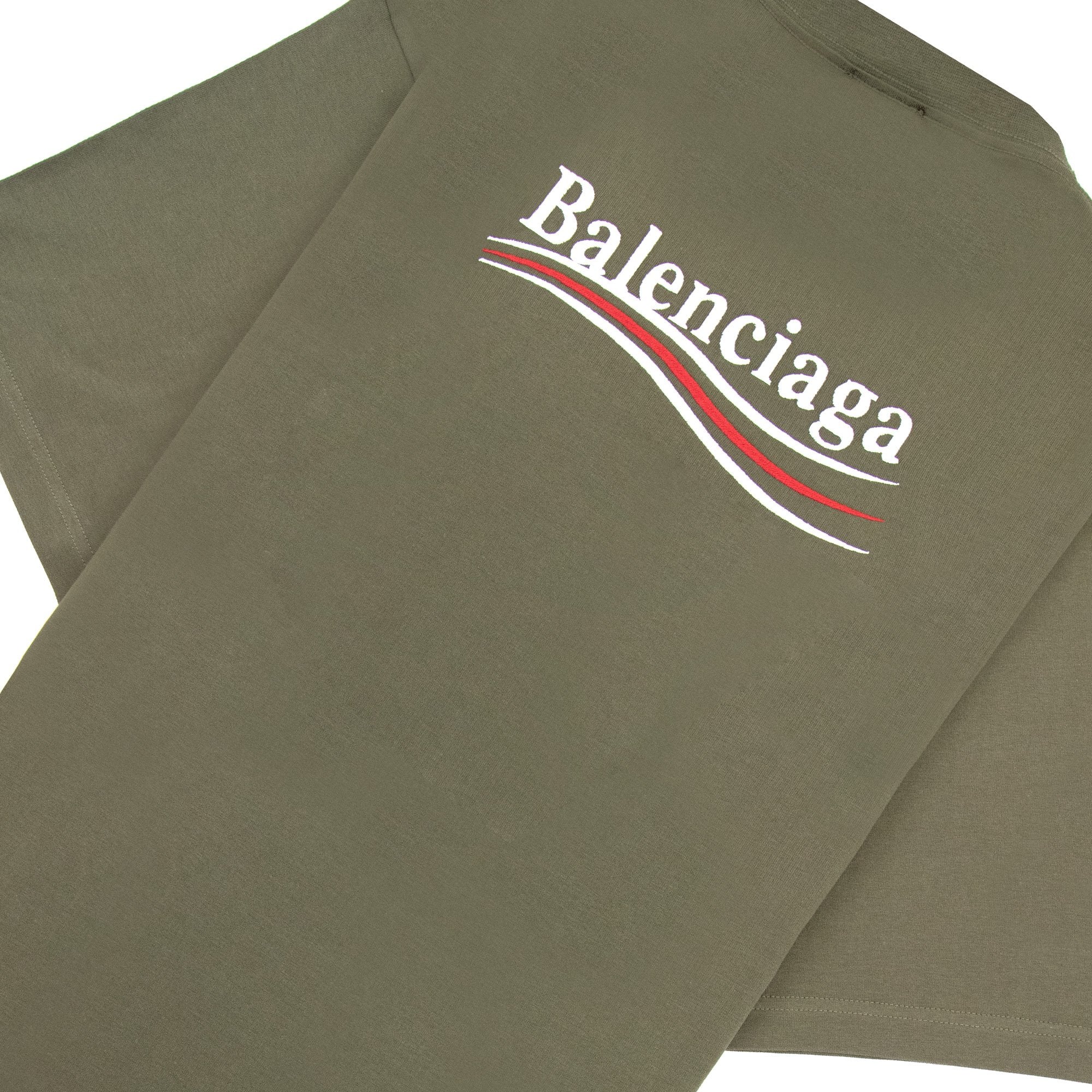 Balenciaga Political Campaign Embroidery T-shirt Khaki 2463