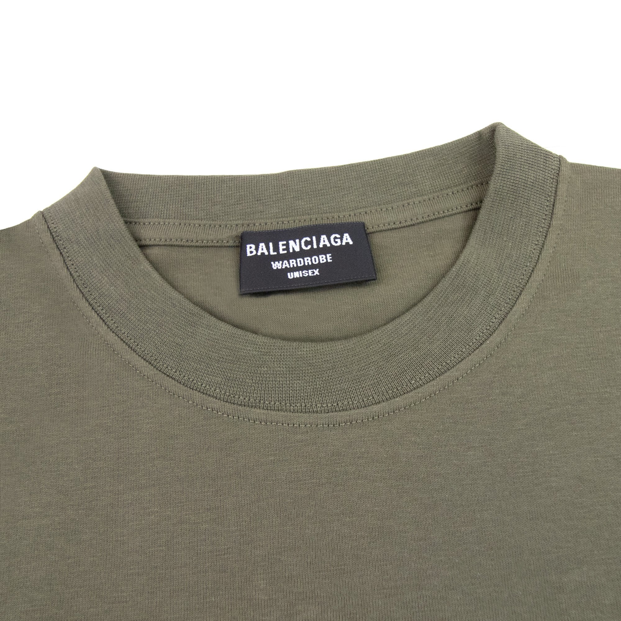 Balenciaga Political Campaign Embroidery T-shirt Khaki 2463