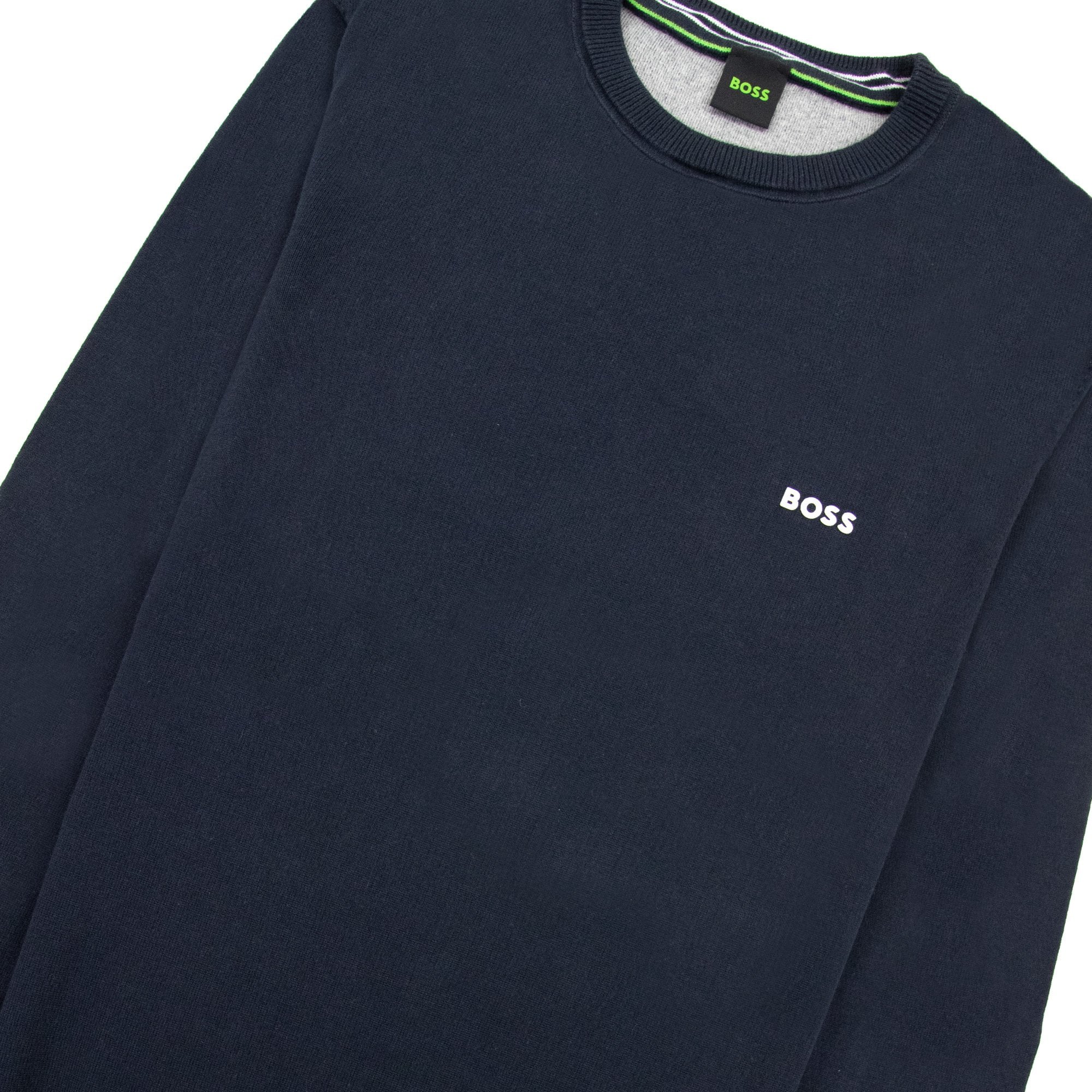 Hugo Boss Rallo Curved Logo Sweater Navy 402
