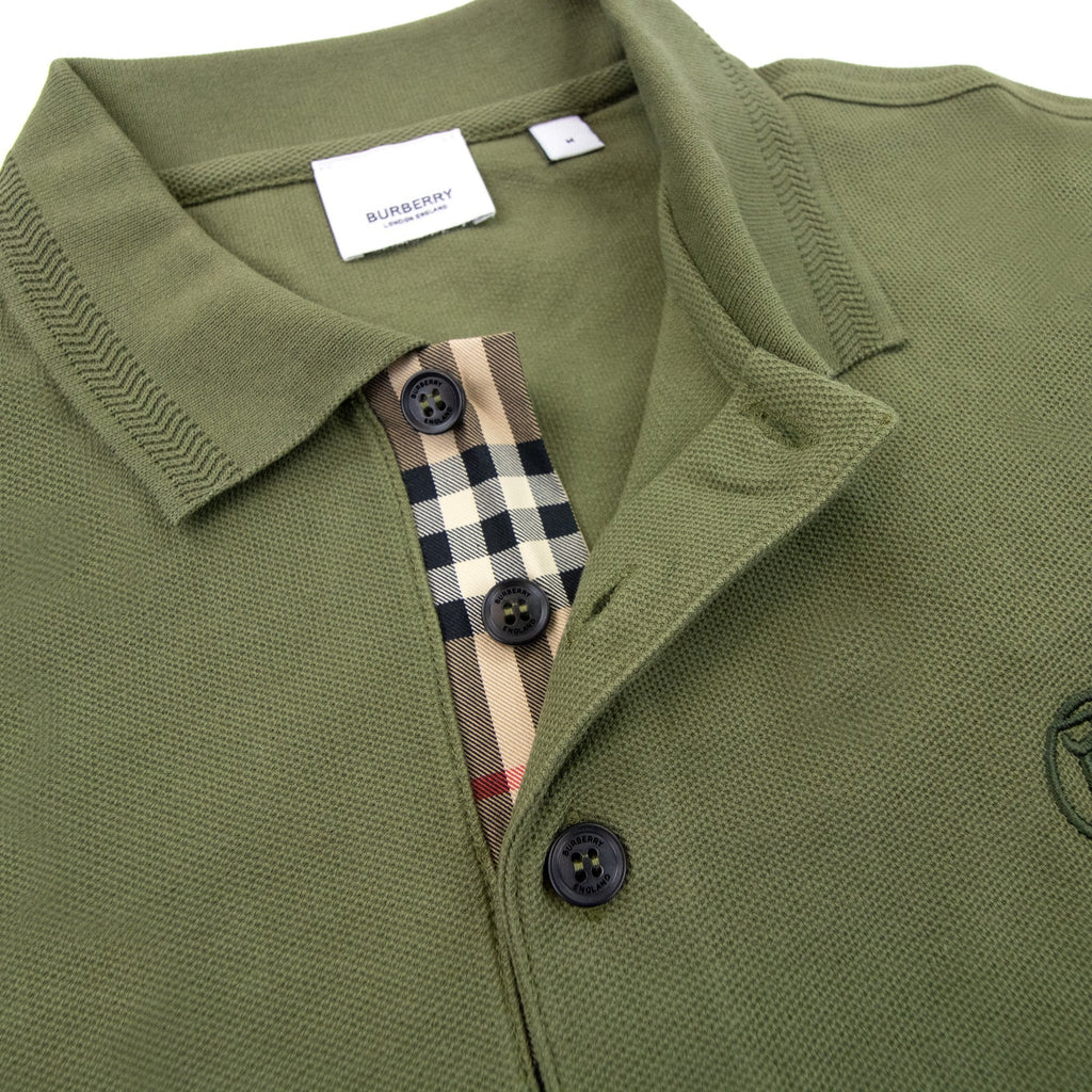 Burberry Manzoni Monogram Pique Polo Olive