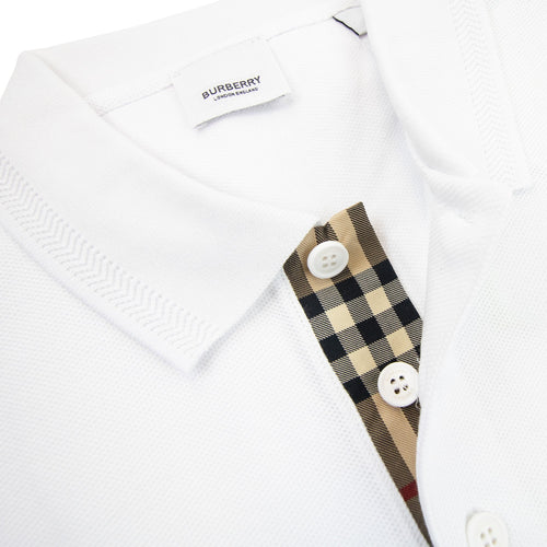 Burberry Manzoni Monogram Pique Polo White