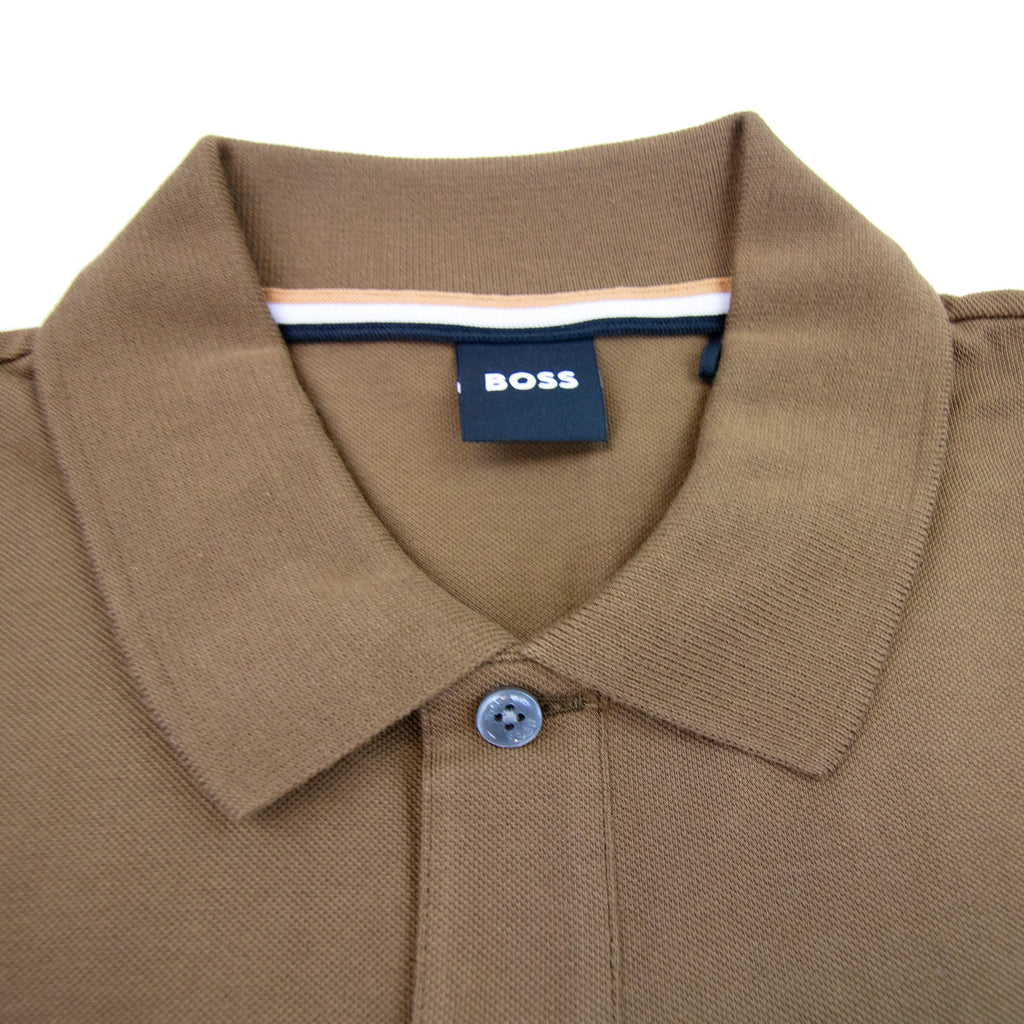 Hugo Boss Pallas Embroidered Logo S/s Polo Dark Brown 361