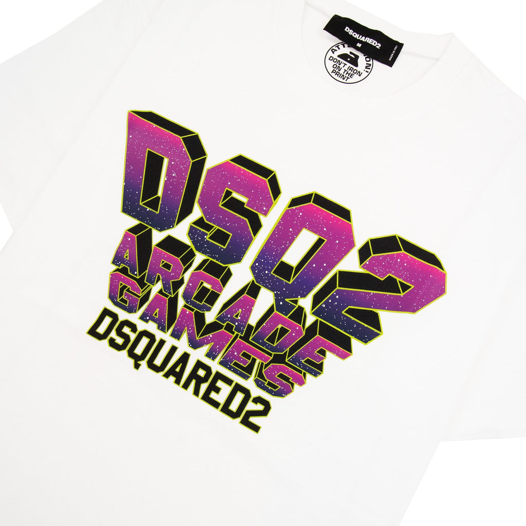 Dsquared2 Dsq2 Arcade Games Cool T Shirt White 100