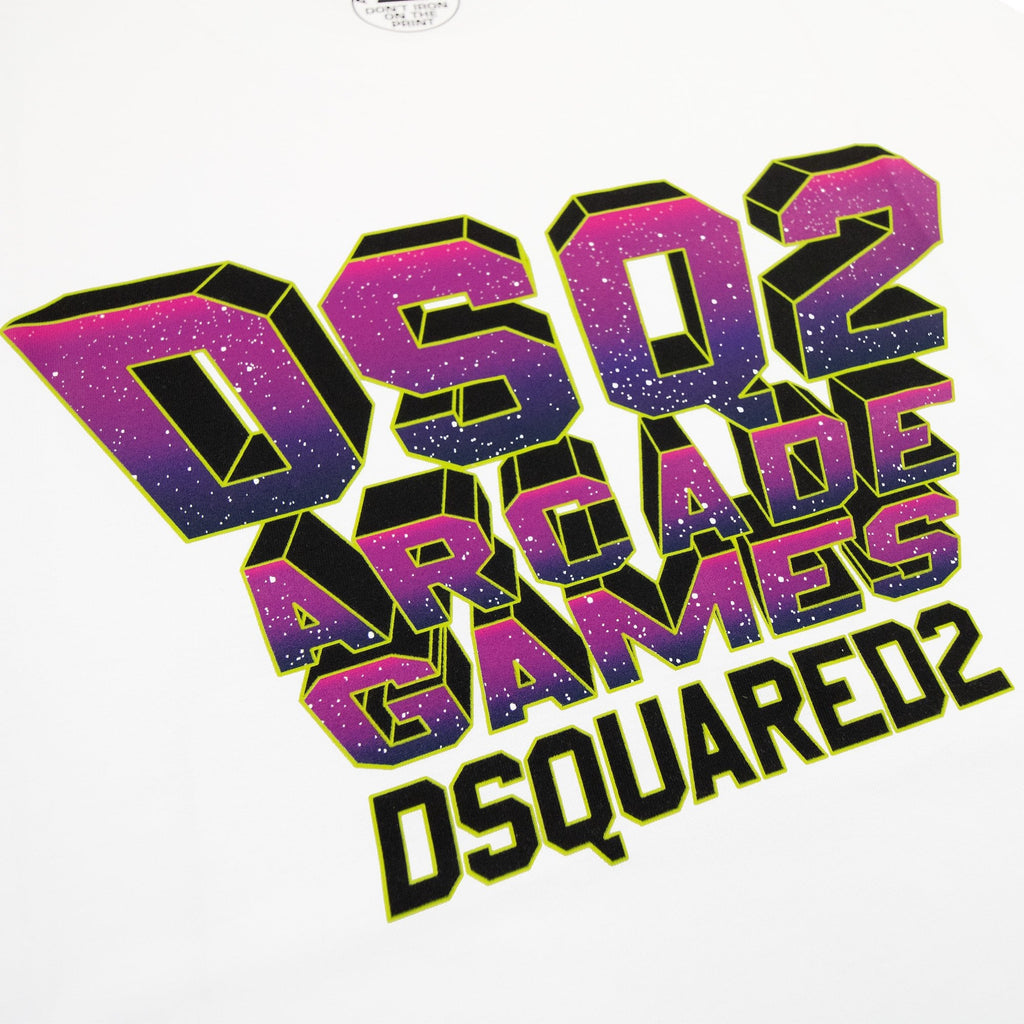 Dsquared2 Dsq2 Arcade Games Cool T Shirt White 100