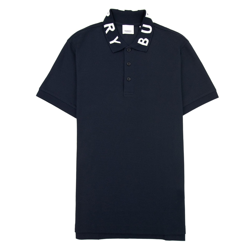Burberry Ryland Block Collar Writing Polo Navy