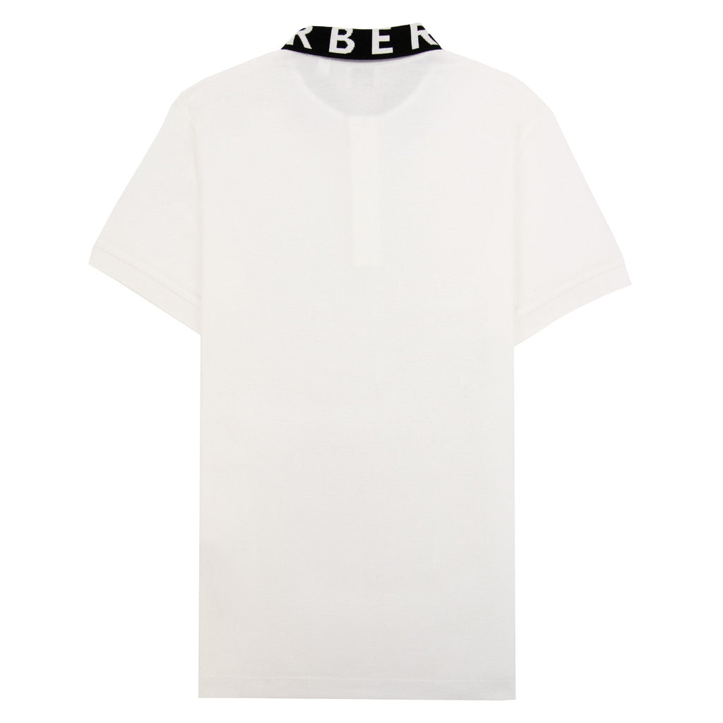 Burberry Ryland Block Collar Writing Polo White