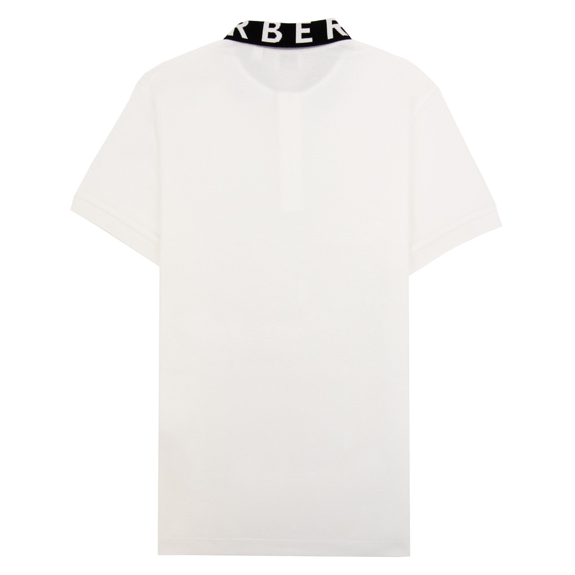 Burberry Ryland Block Collar Writing Polo White