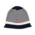 Evisu Donna Knitted Stripy Beanie Hat Navy/white