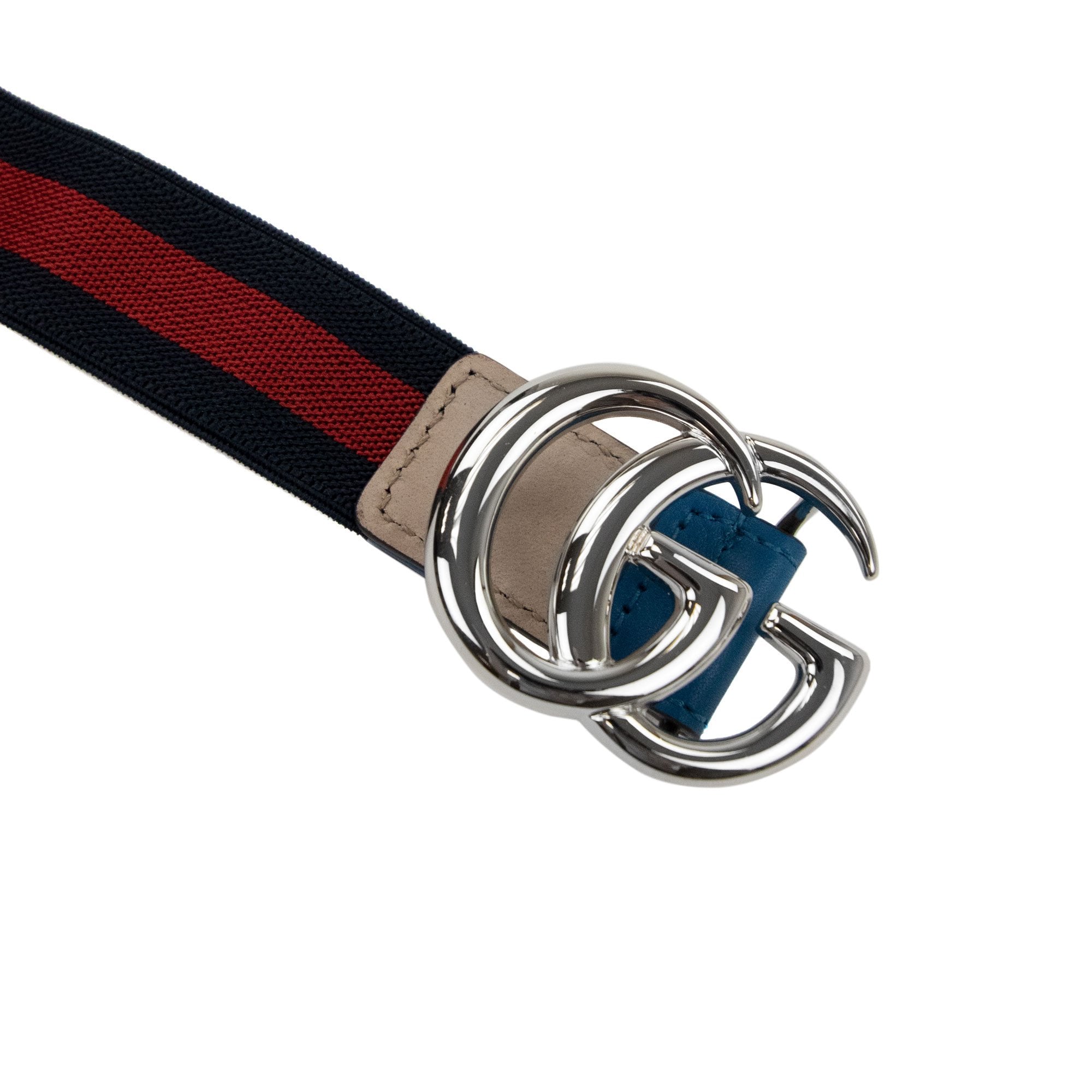 Gucci Junior Gg Web Logo Belt Turquoise/red
