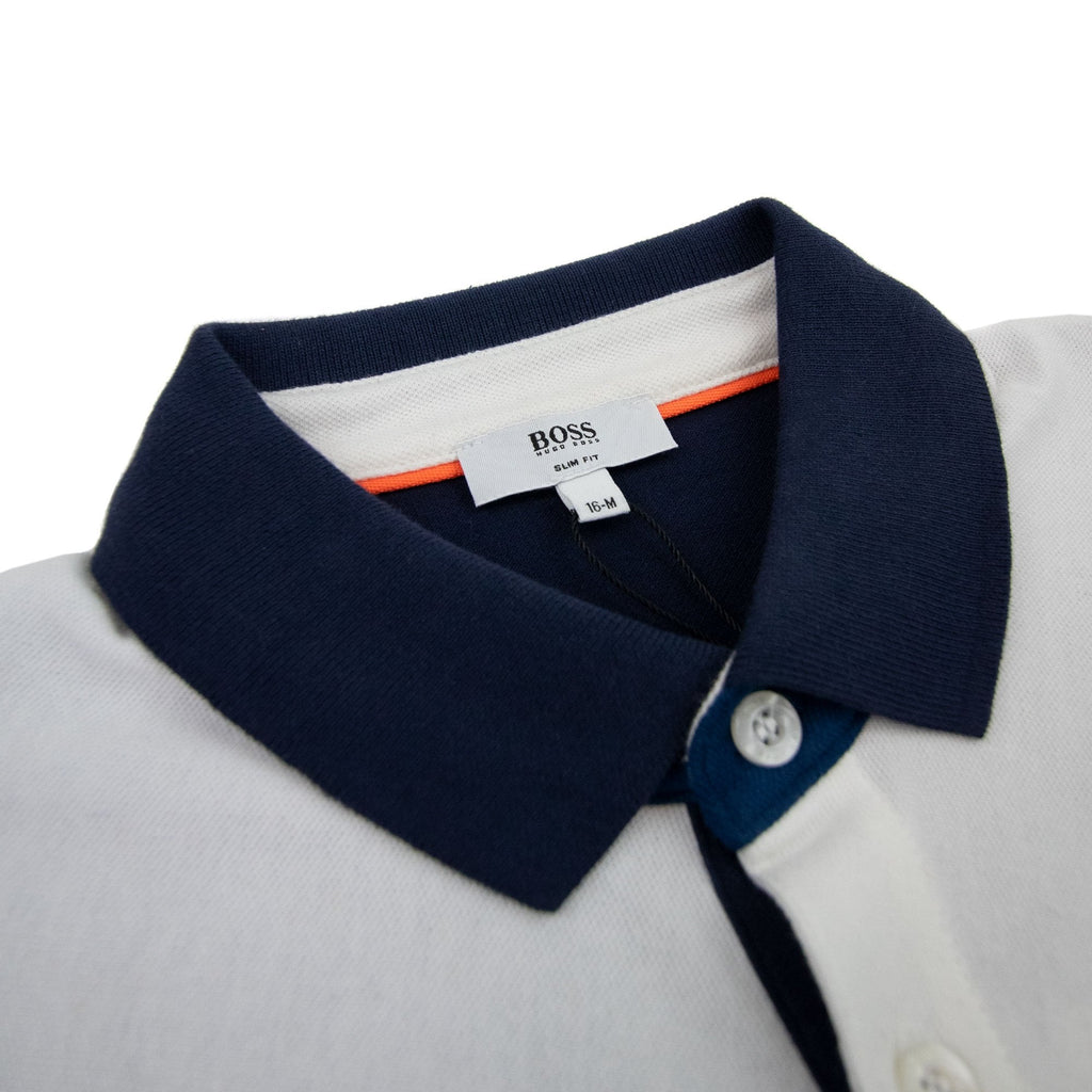 Hugo Boss Kids' Basic Logo S/s Polo White/blue