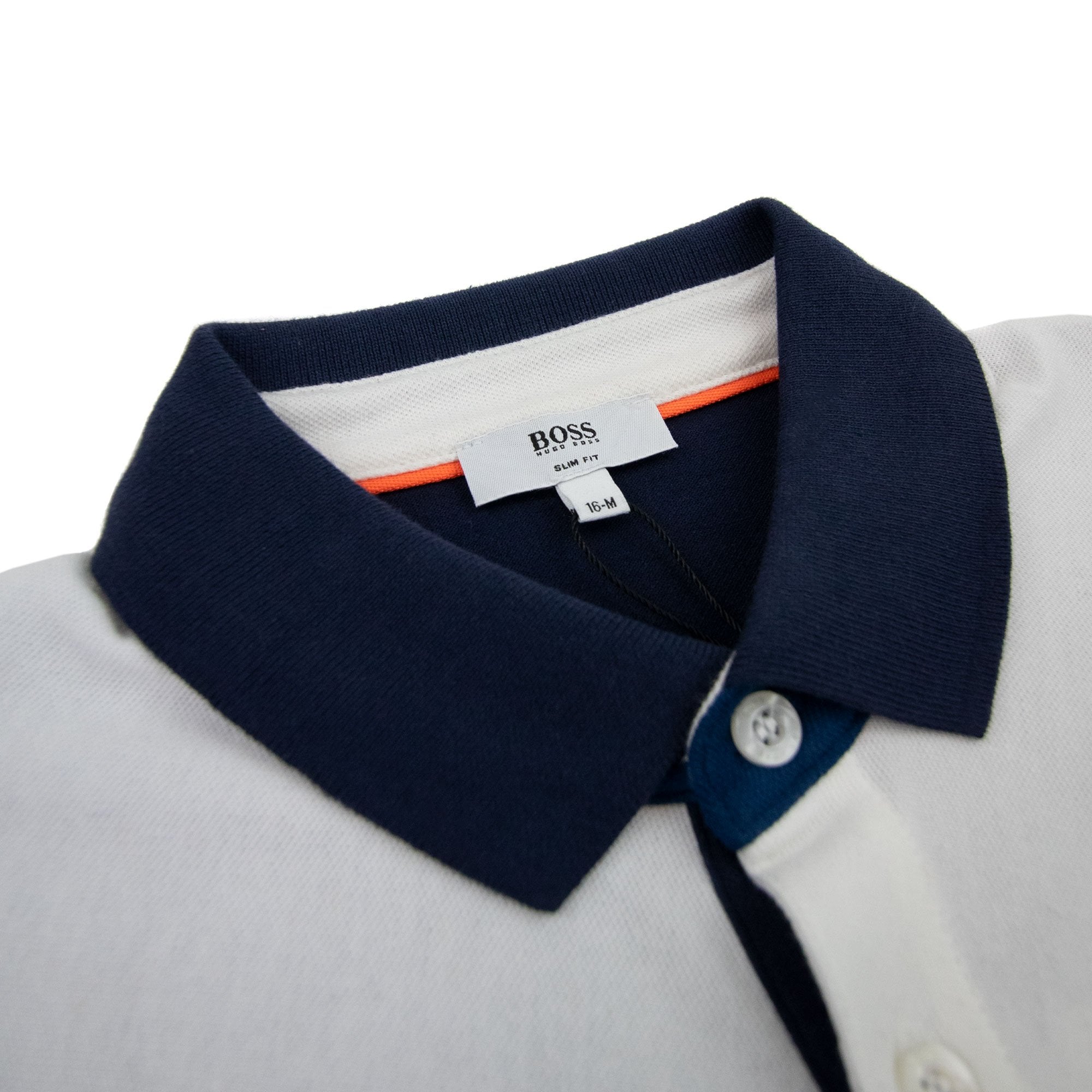 Hugo Boss Kids' Basic Logo S/s Polo White/blue
