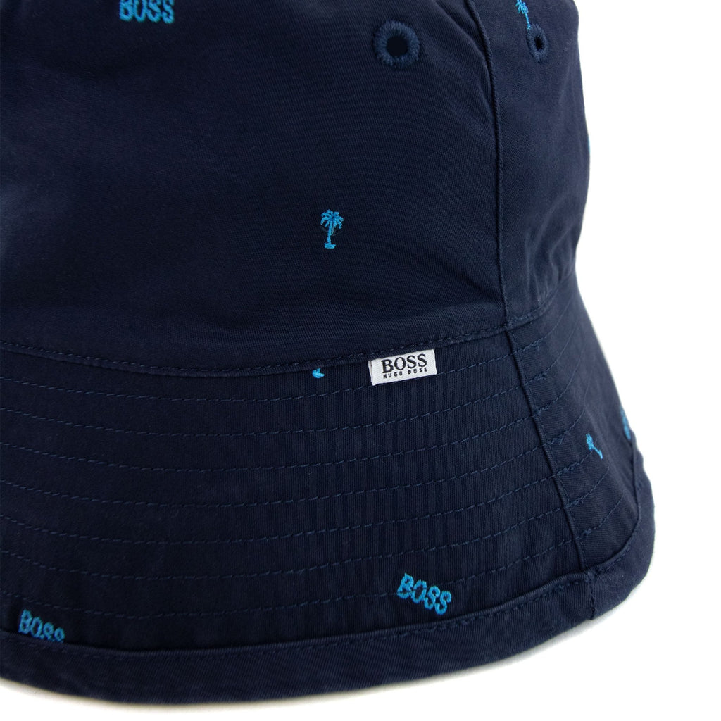 Hugo Boss Kids' Reversible Logo Hat Navy