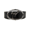 Giuseppe Zanotti Zayn Croc Leather Belt Black/silver