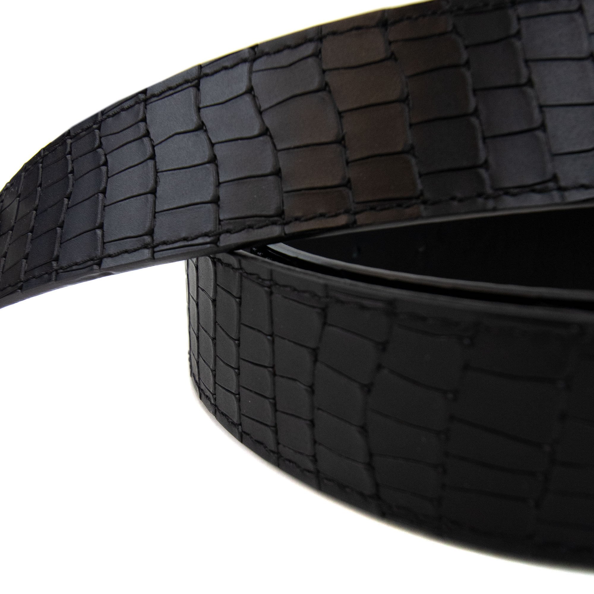 Giuseppe Zanotti Zayn Croc Leather Belt Black/silver