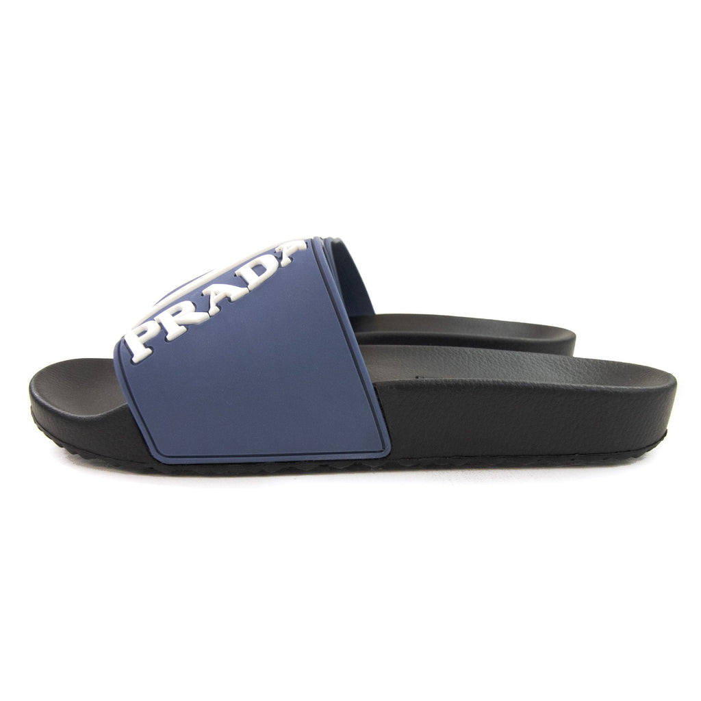 Prada Rubber Slider Blue Avio