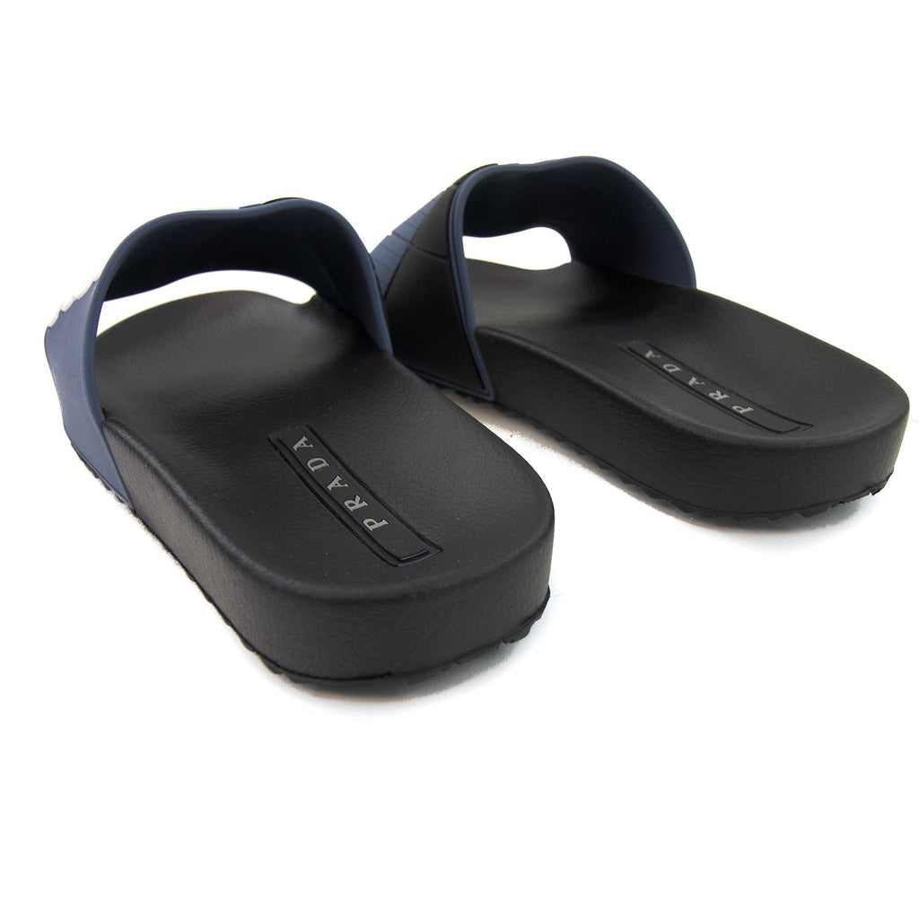 Prada Rubber Slider Blue Avio