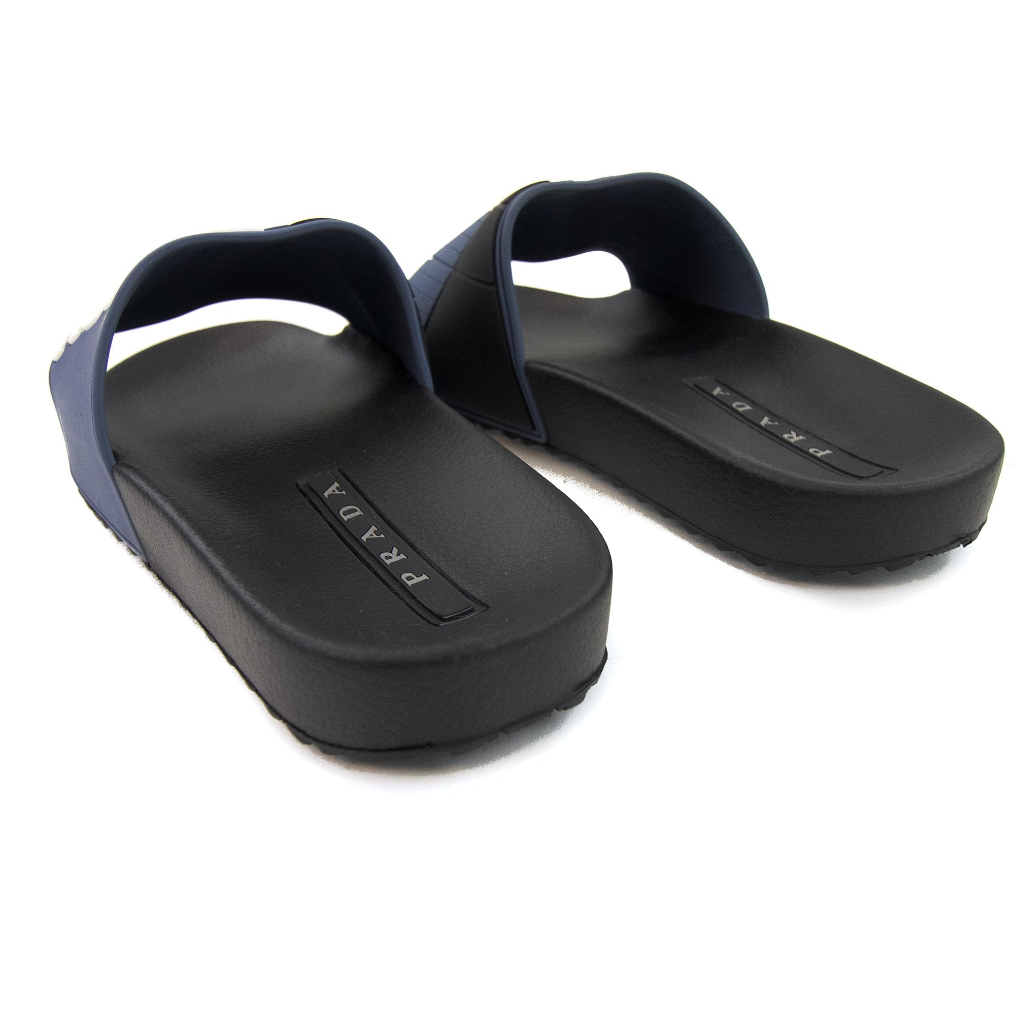 Prada Rubber Slider Blue Avio