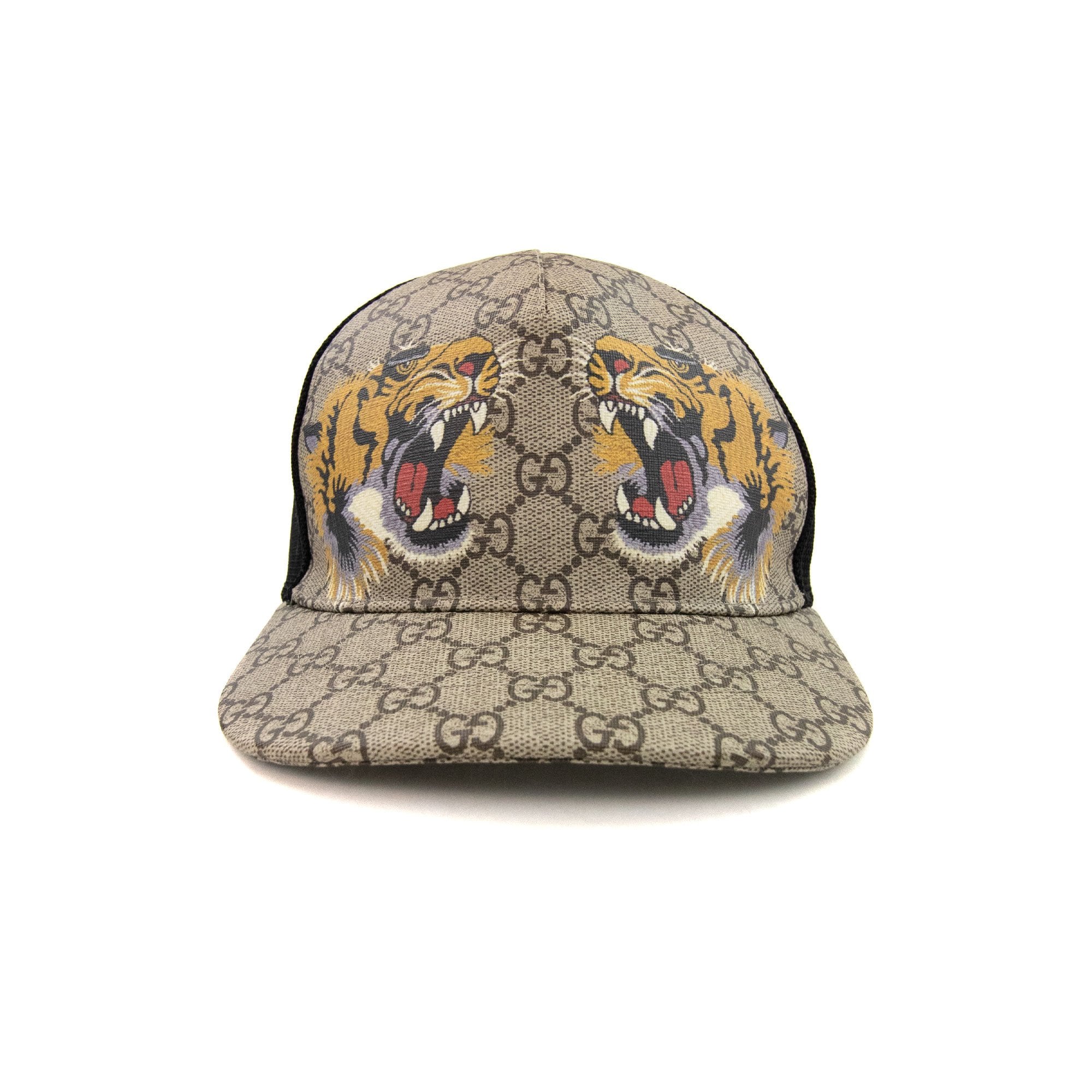 Gucci Tiger Mesh Monogram Cap Beige