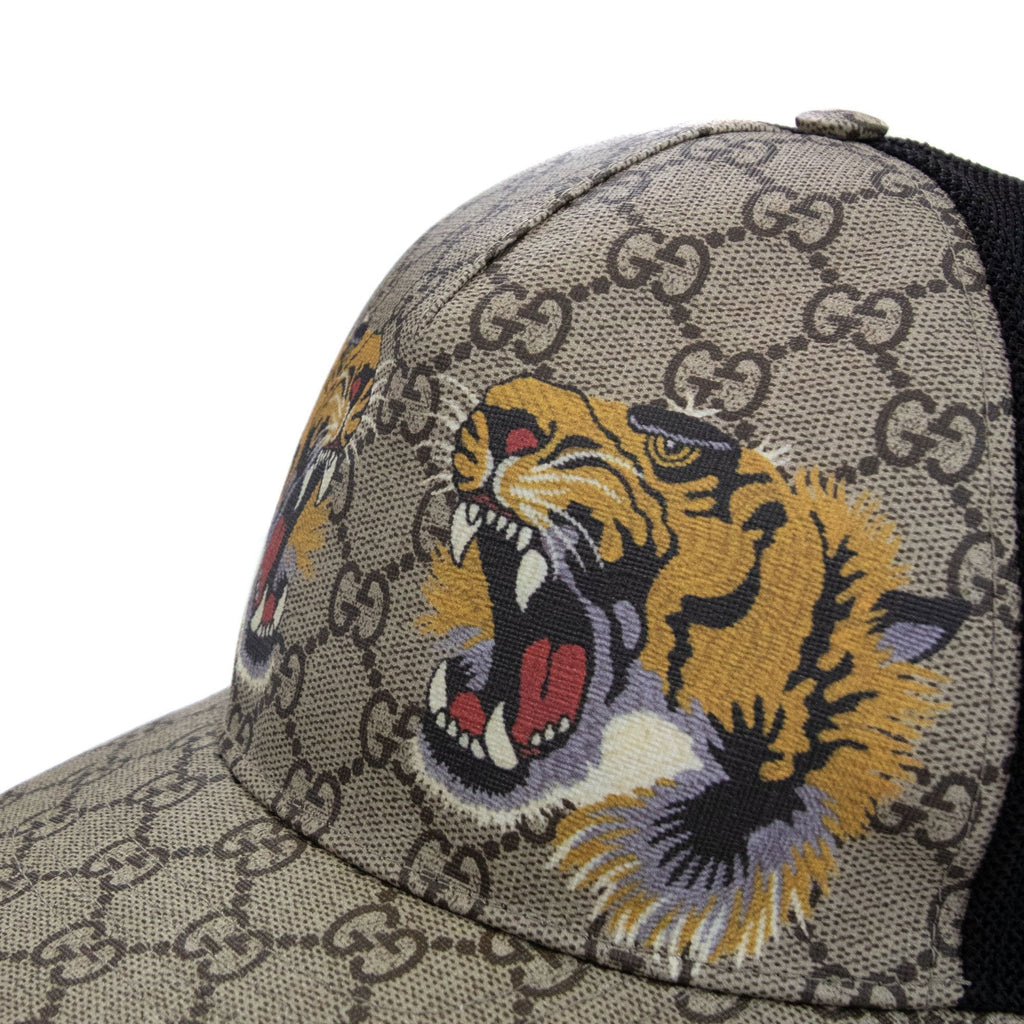 Gucci Tiger Mesh Monogram Cap Beige