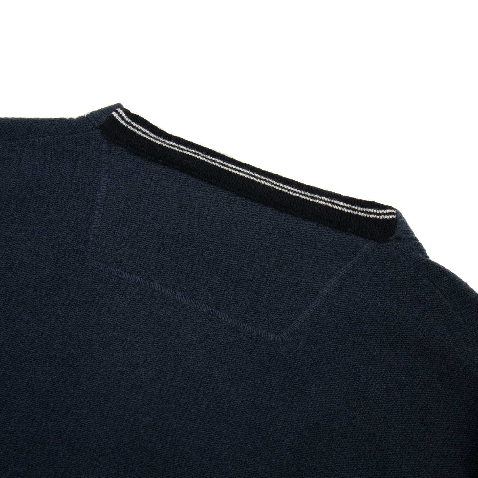 Stone Island 559a1 V Neck Knitted Jumper Navy Blue V0024