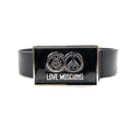 Love Moschino Gloss Peace Sign Buckle Belt Black 9902