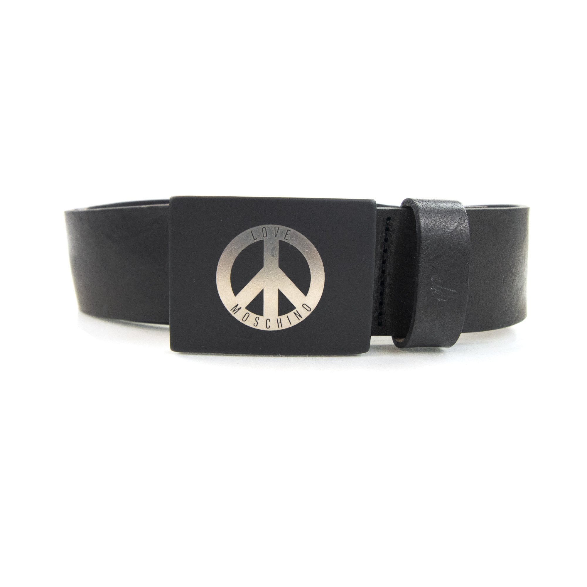 Love Moschino Leather Buckle Belt Black