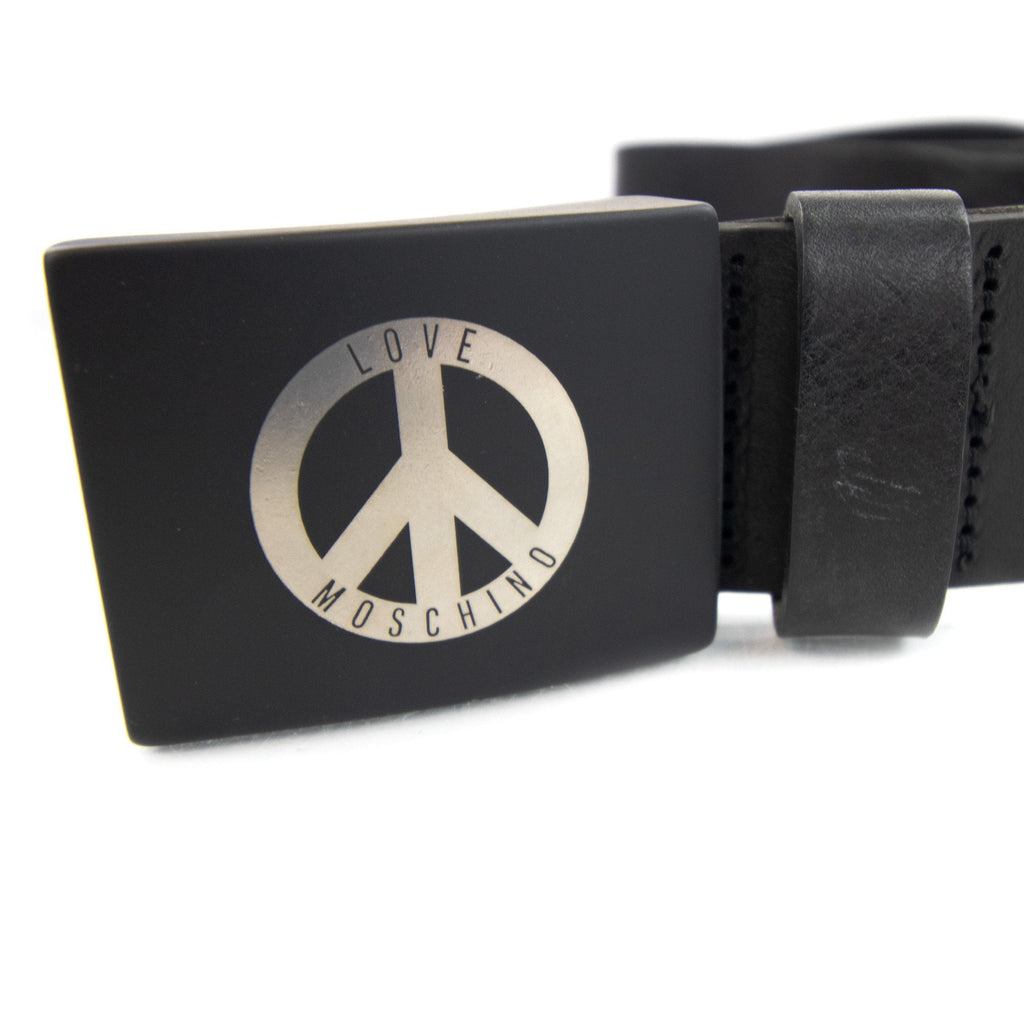 Love Moschino Leather Buckle Belt Black
