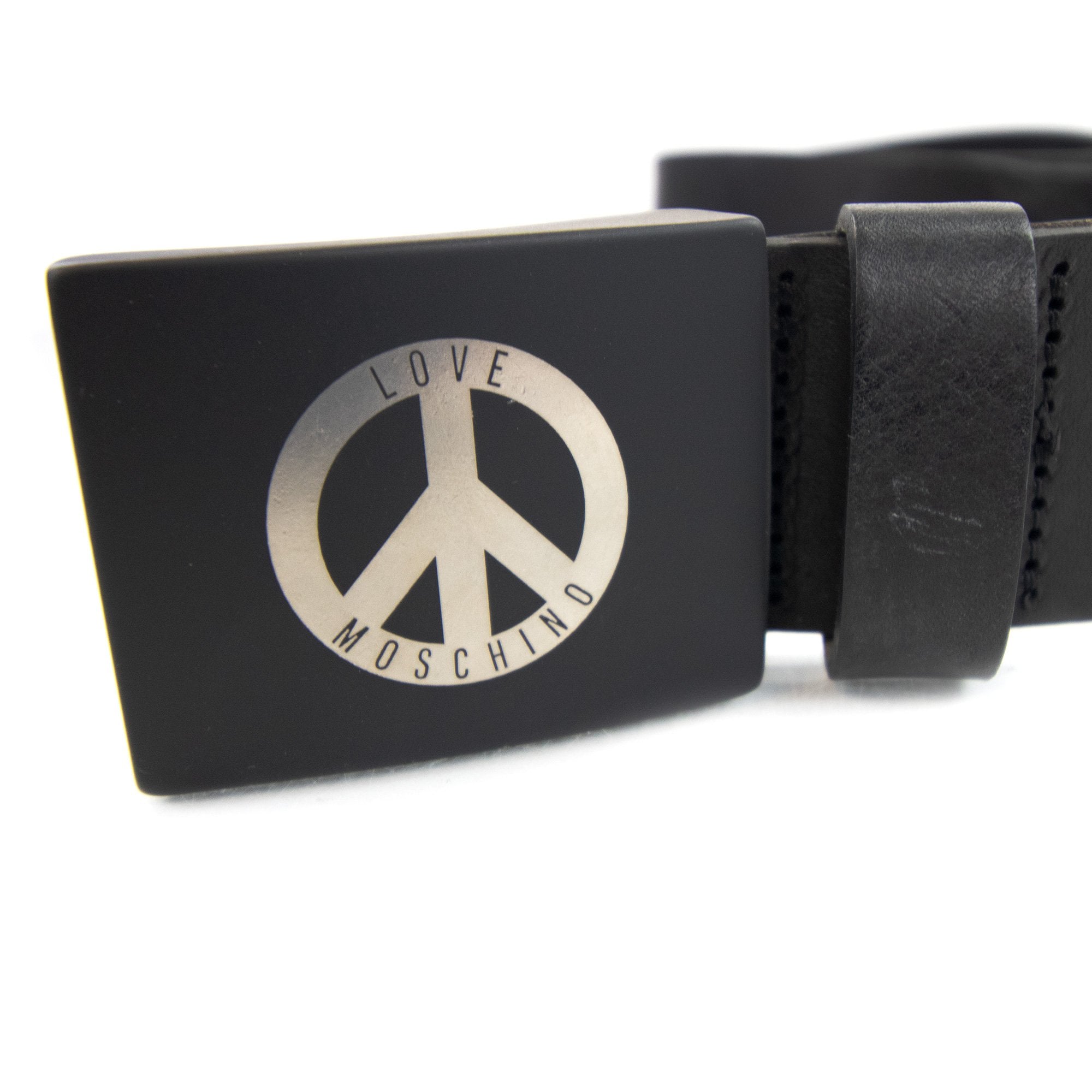 Love Moschino Leather Buckle Belt Black