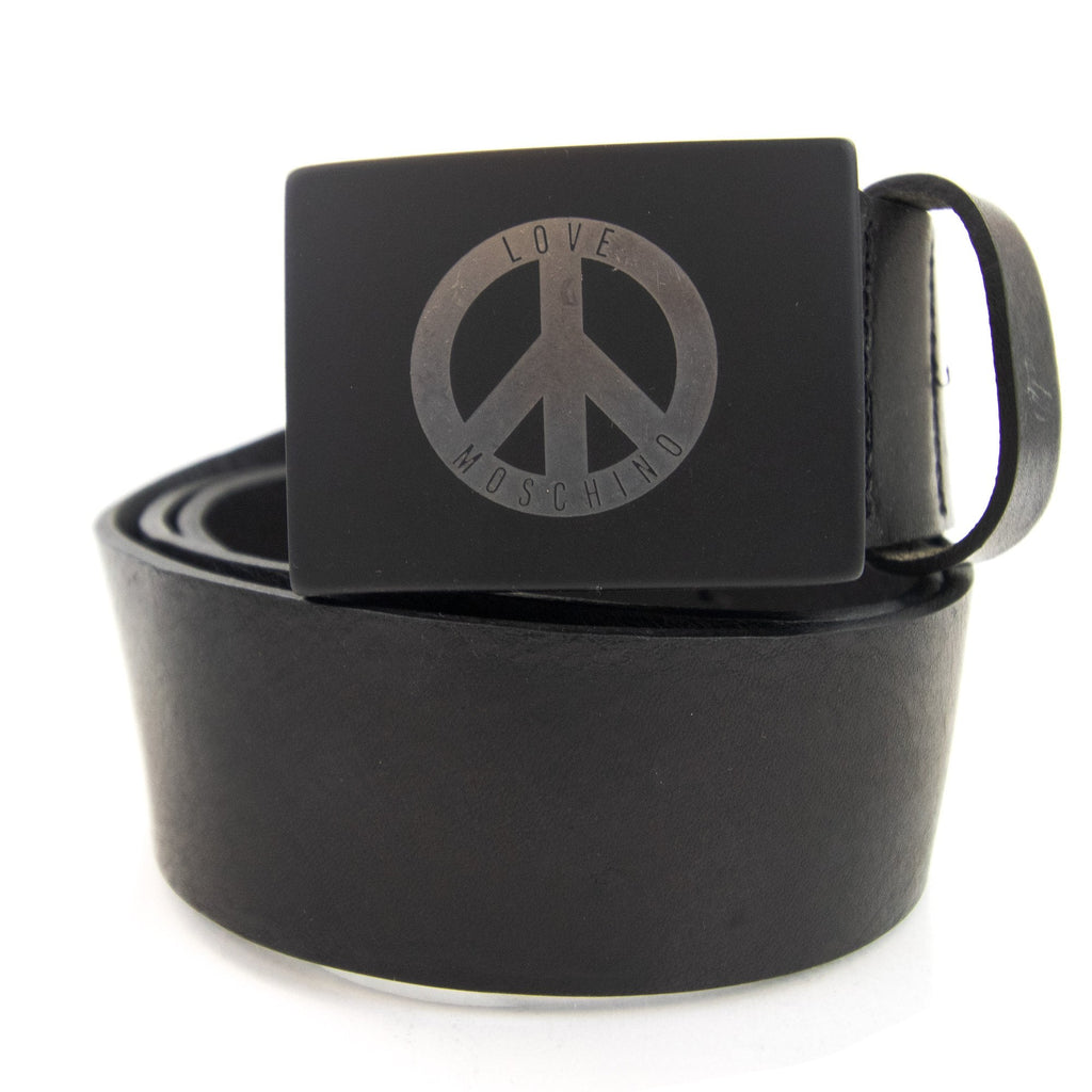 Love Moschino Leather Buckle Belt Black