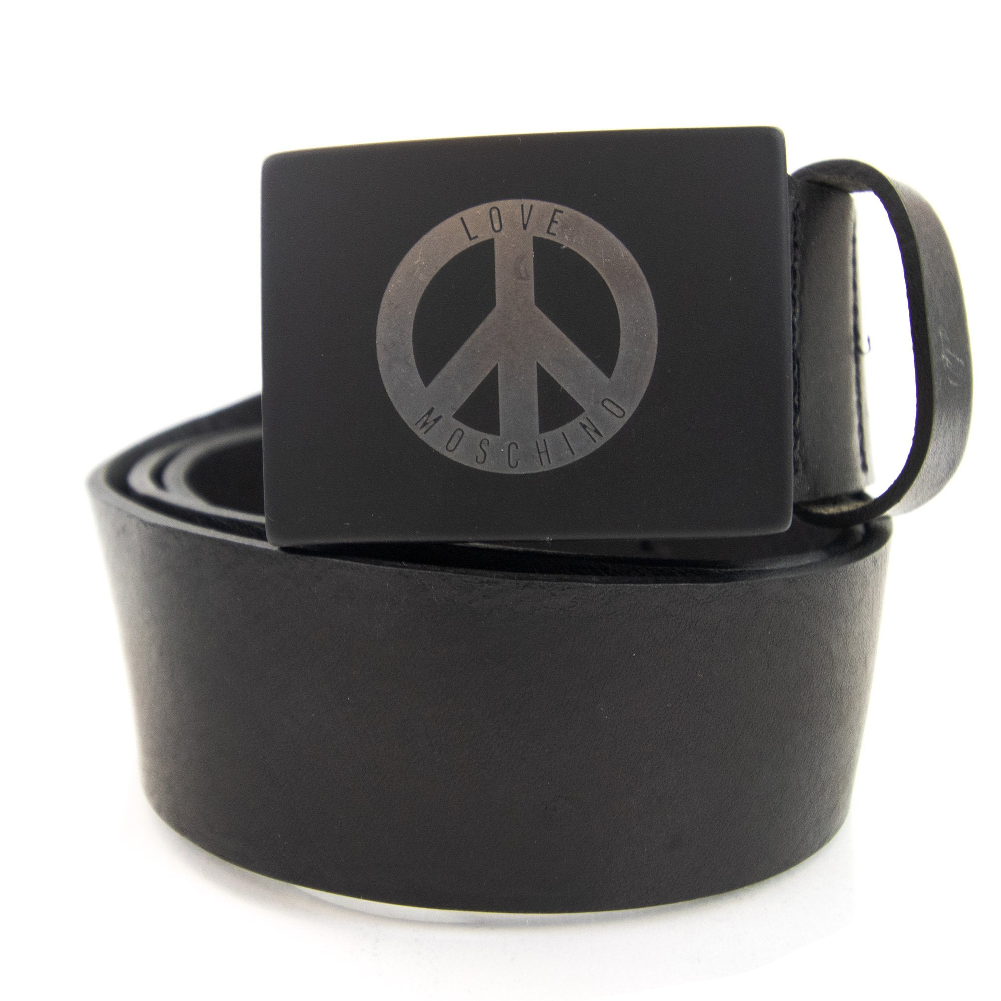 Love Moschino Leather Buckle Belt Black