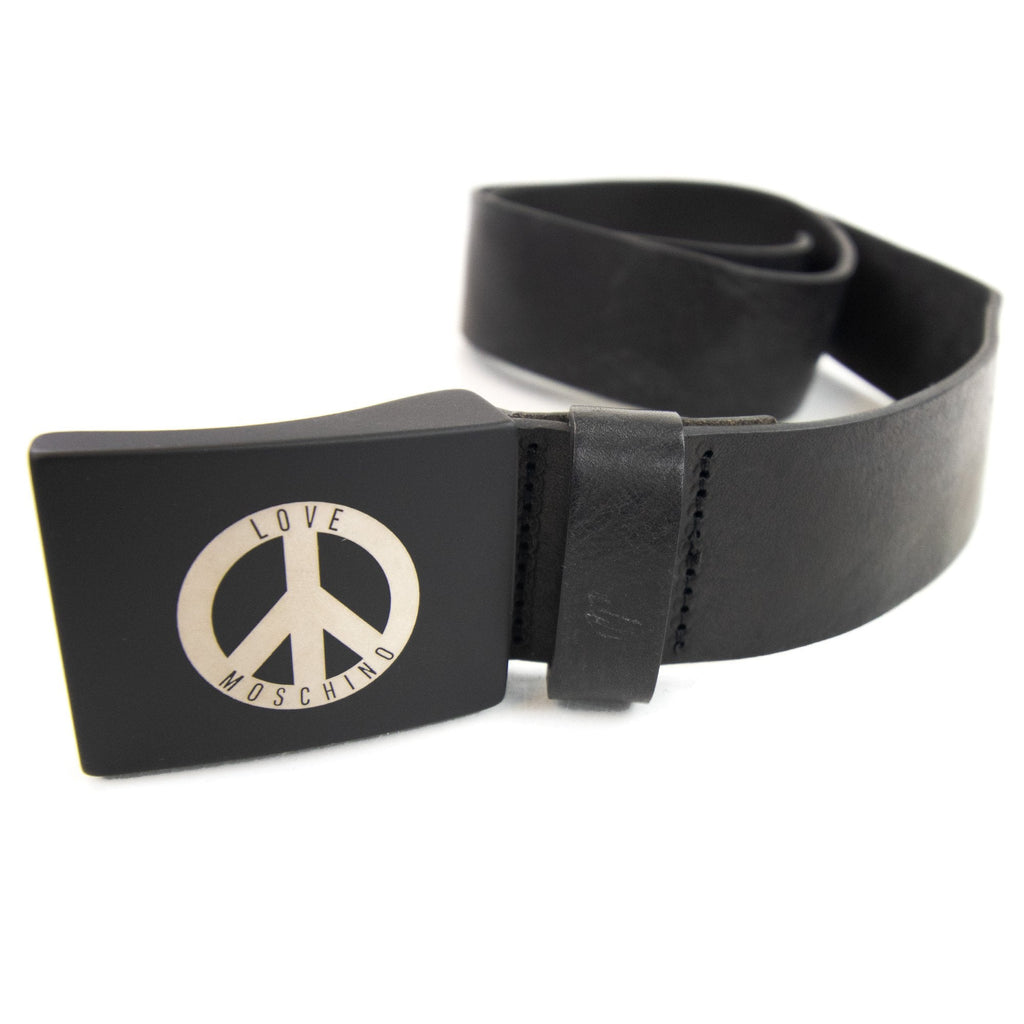 Love Moschino Leather Buckle Belt Black