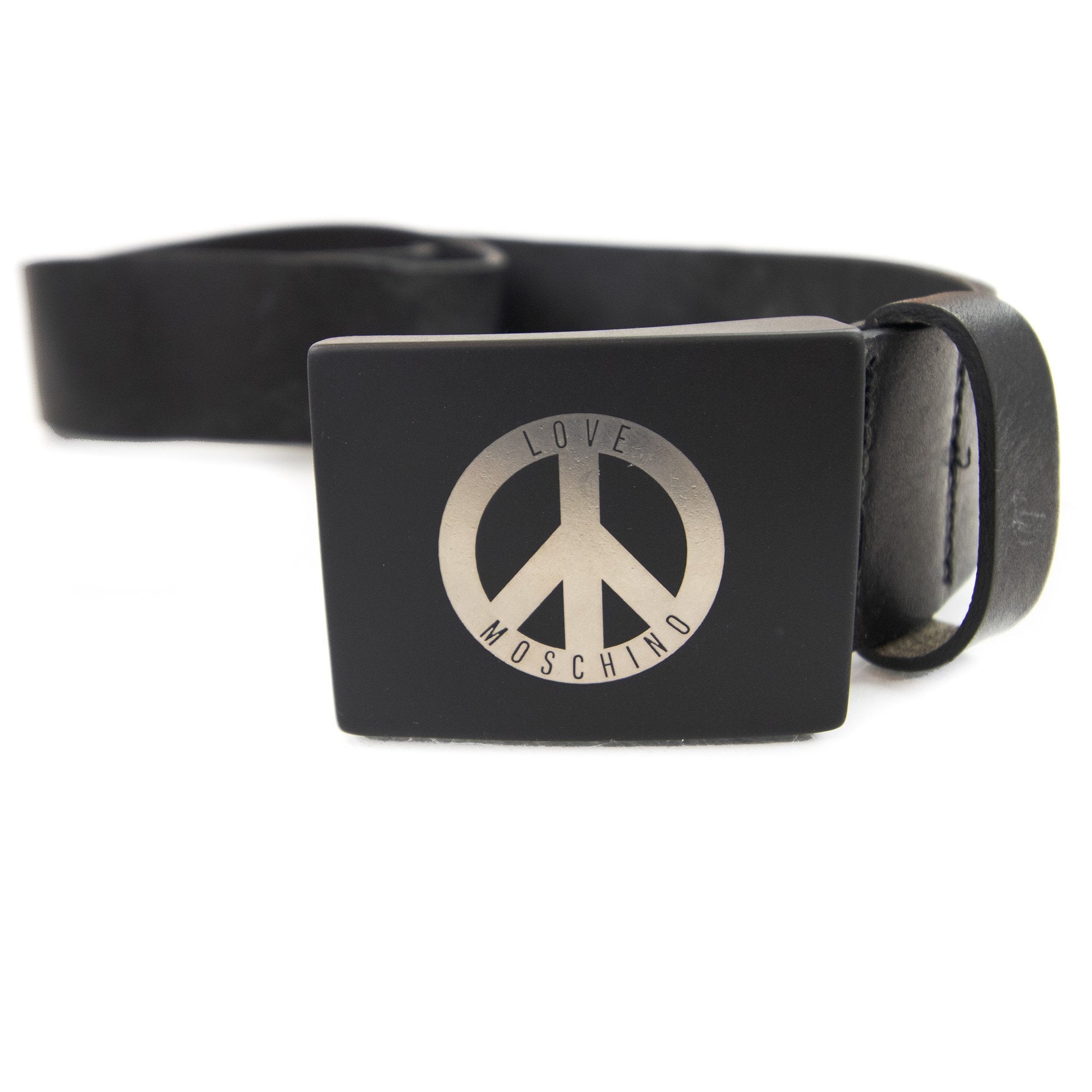 Love Moschino Leather Buckle Belt Black