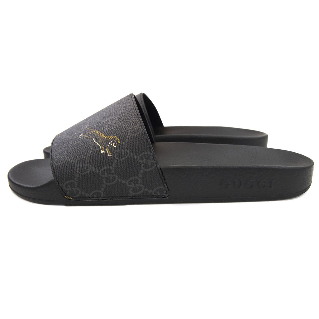 Gucci Gg Supreme Tigers Slide Sandal Black 1084
