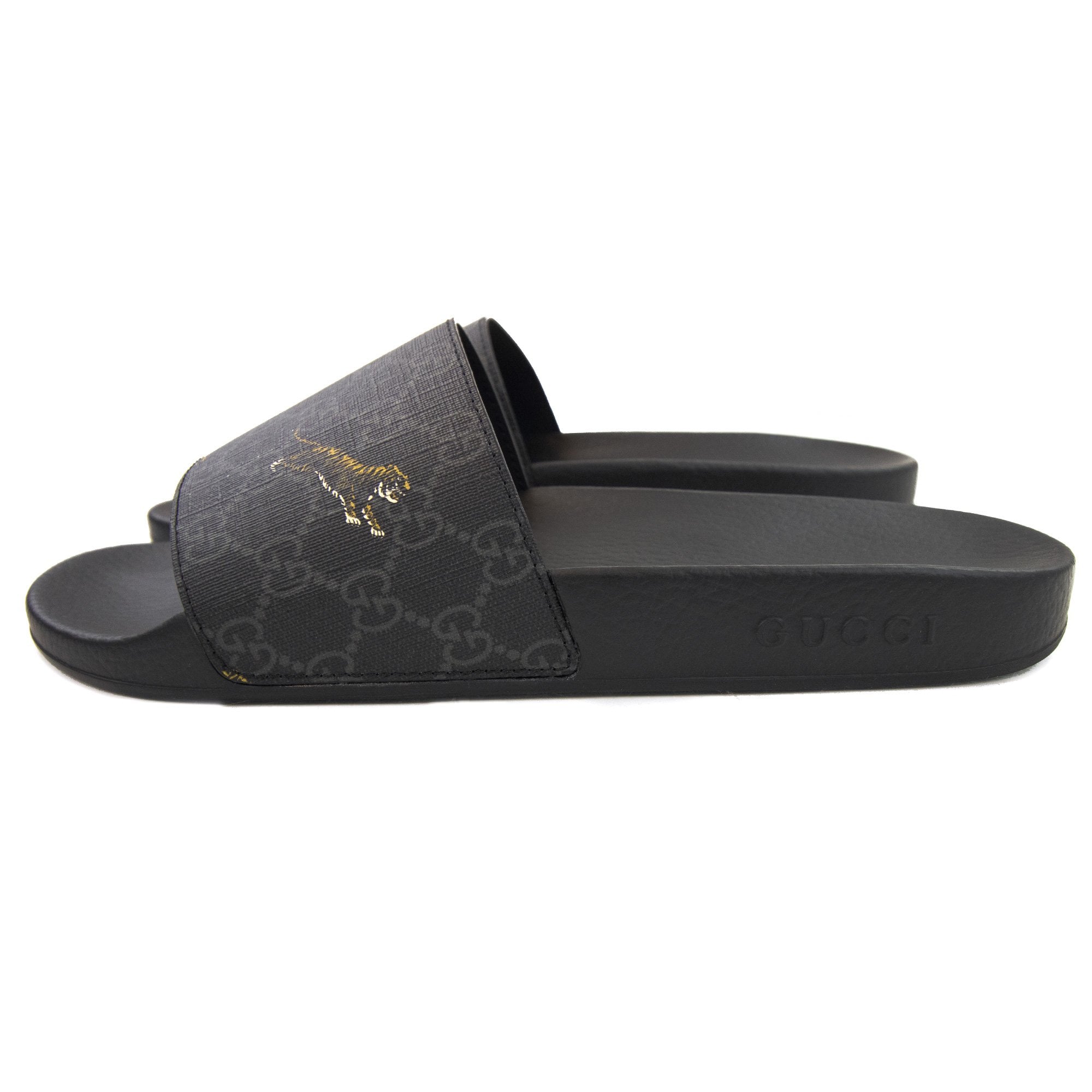 Gucci Gg Supreme Tigers Slide Sandal Black 1084