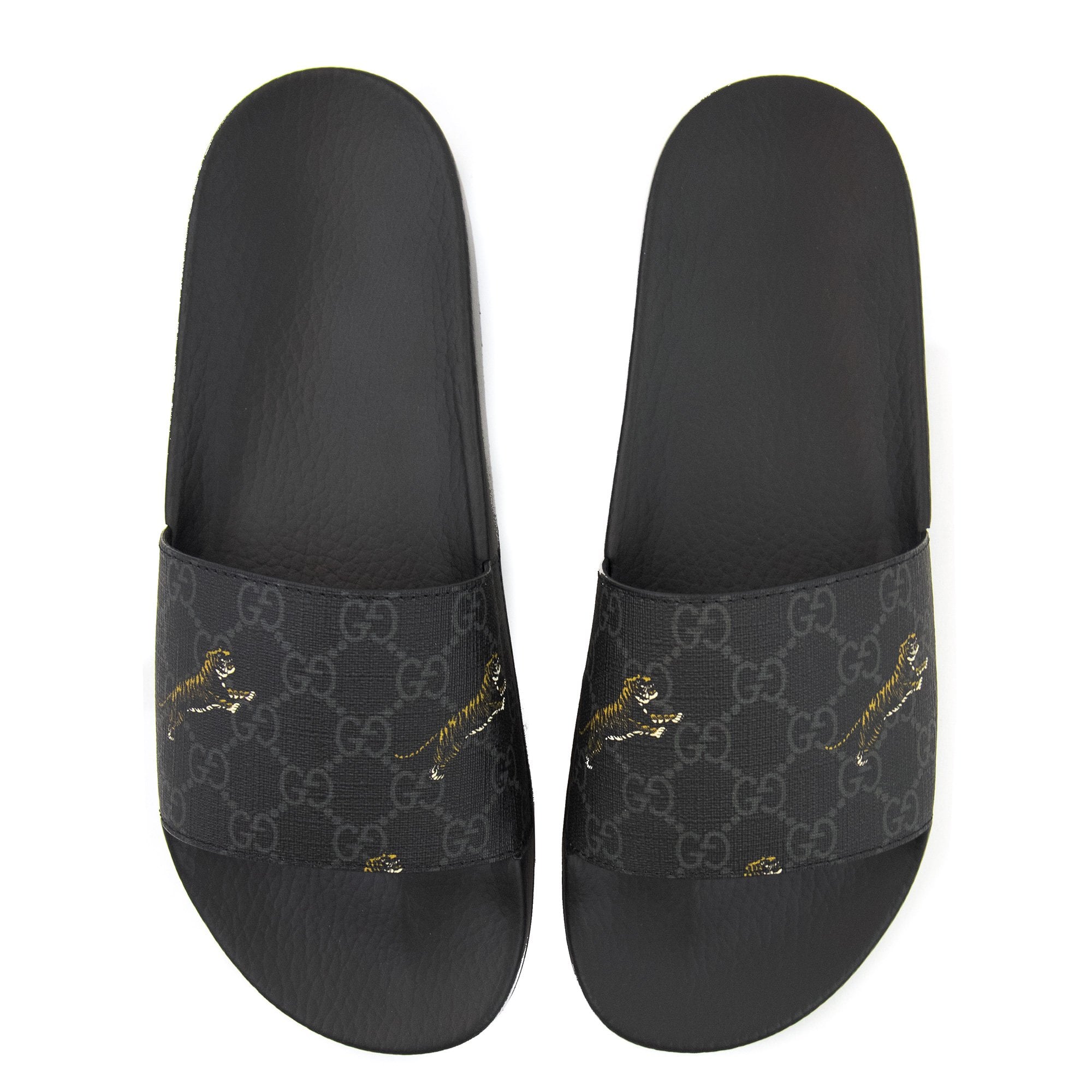Gucci Gg Supreme Tigers Slide Sandal Black 1084