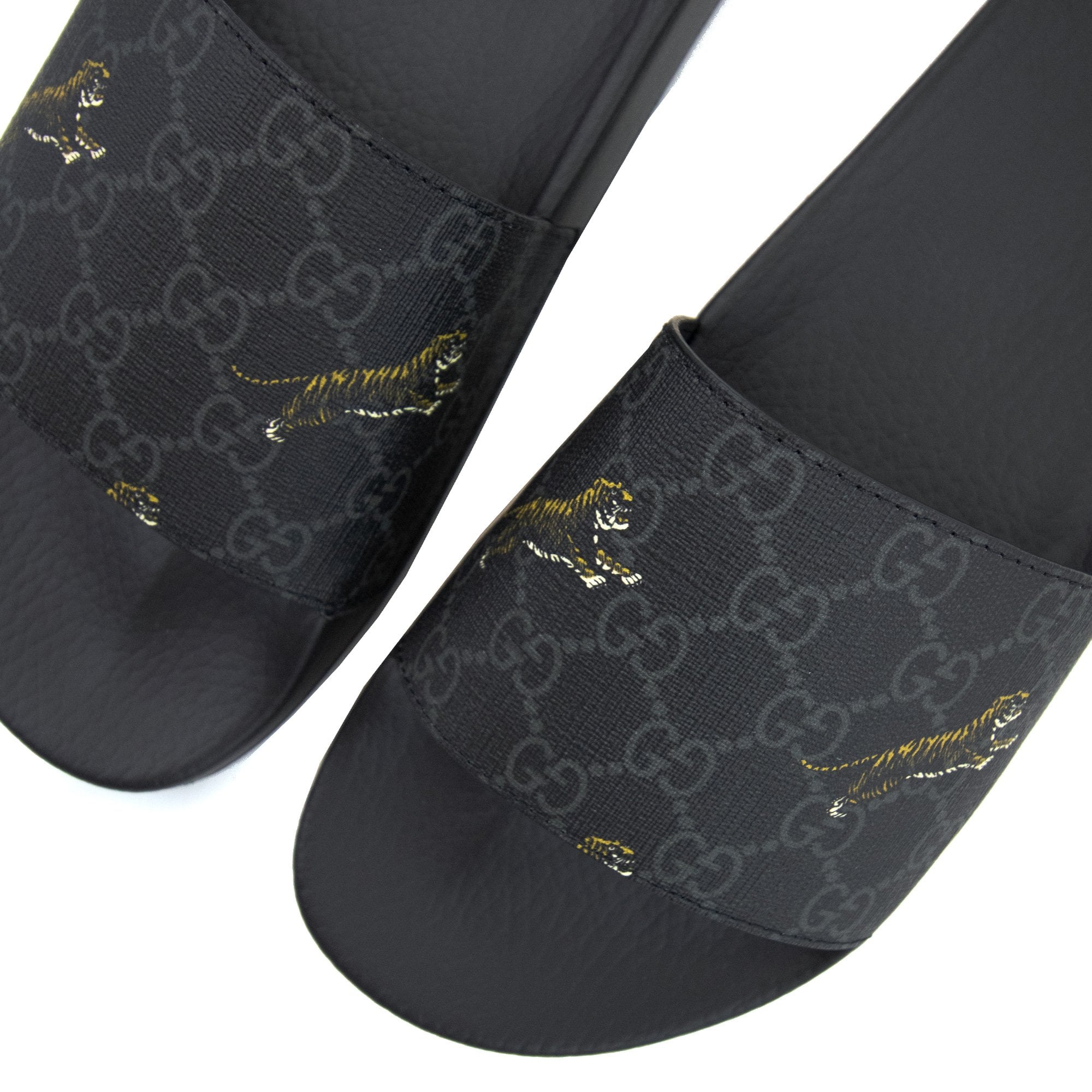 Gucci Gg Supreme Tigers Slide Sandal Black 1084