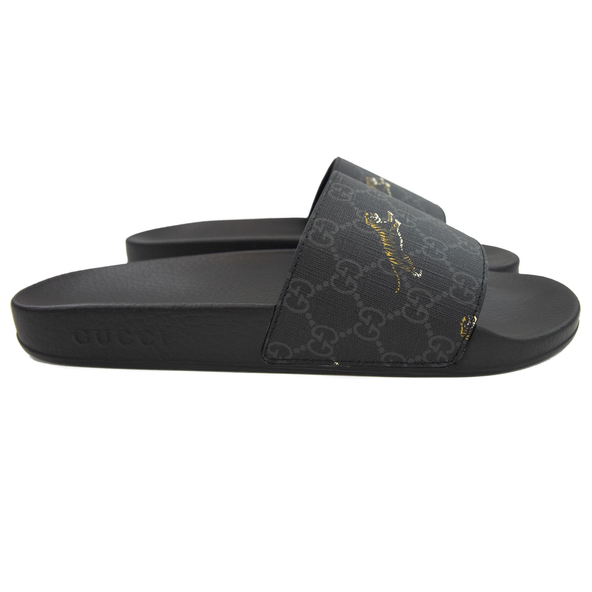 Gucci Gg Supreme Tigers Slide Sandal Black 1084