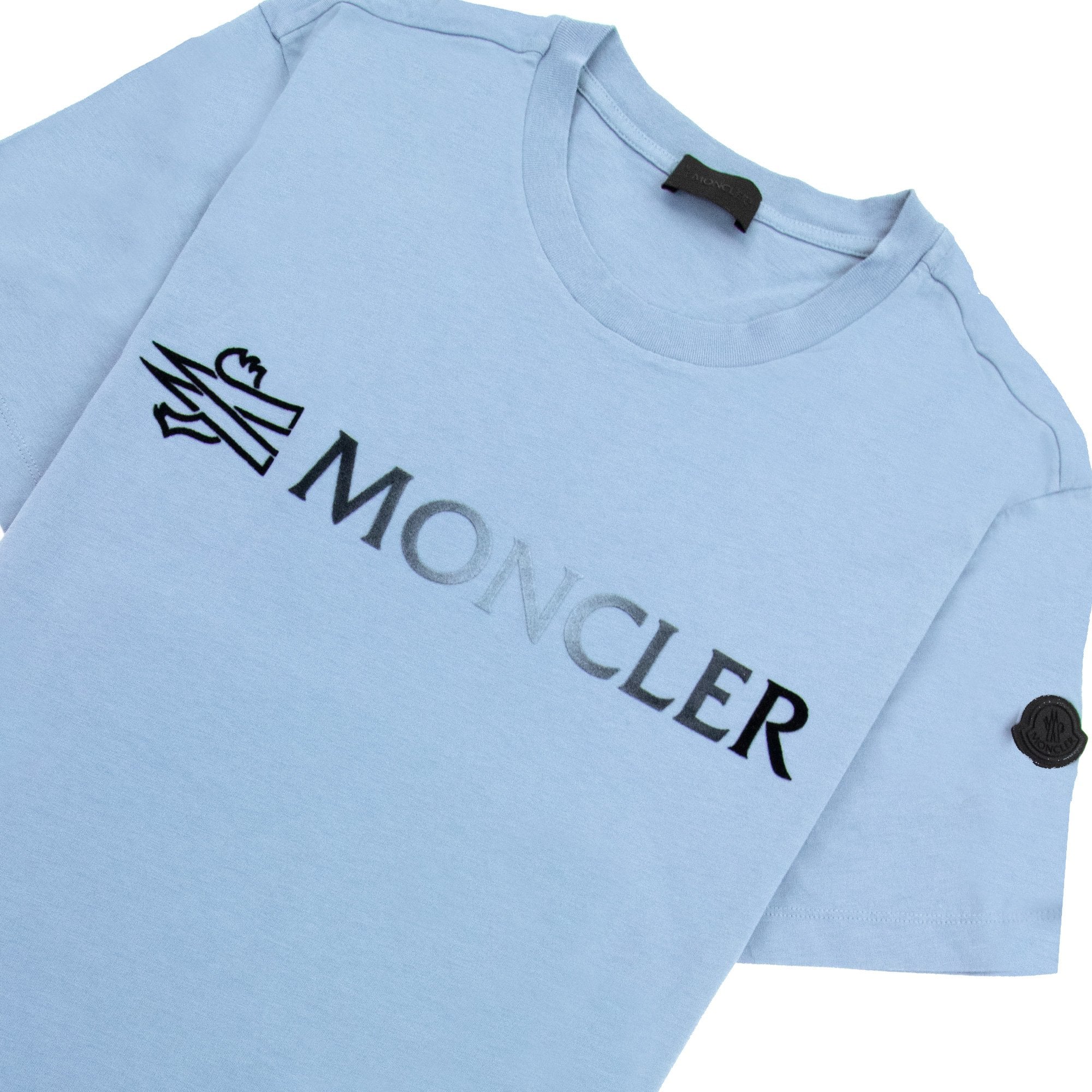 Moncler Logo S/s T Shirt Powder Blue 715