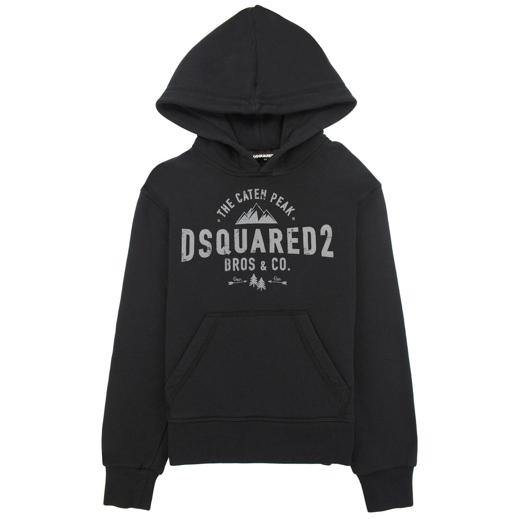 Dsqaured2 Kids The Caten Peak Hoodied Sweatshirt Black