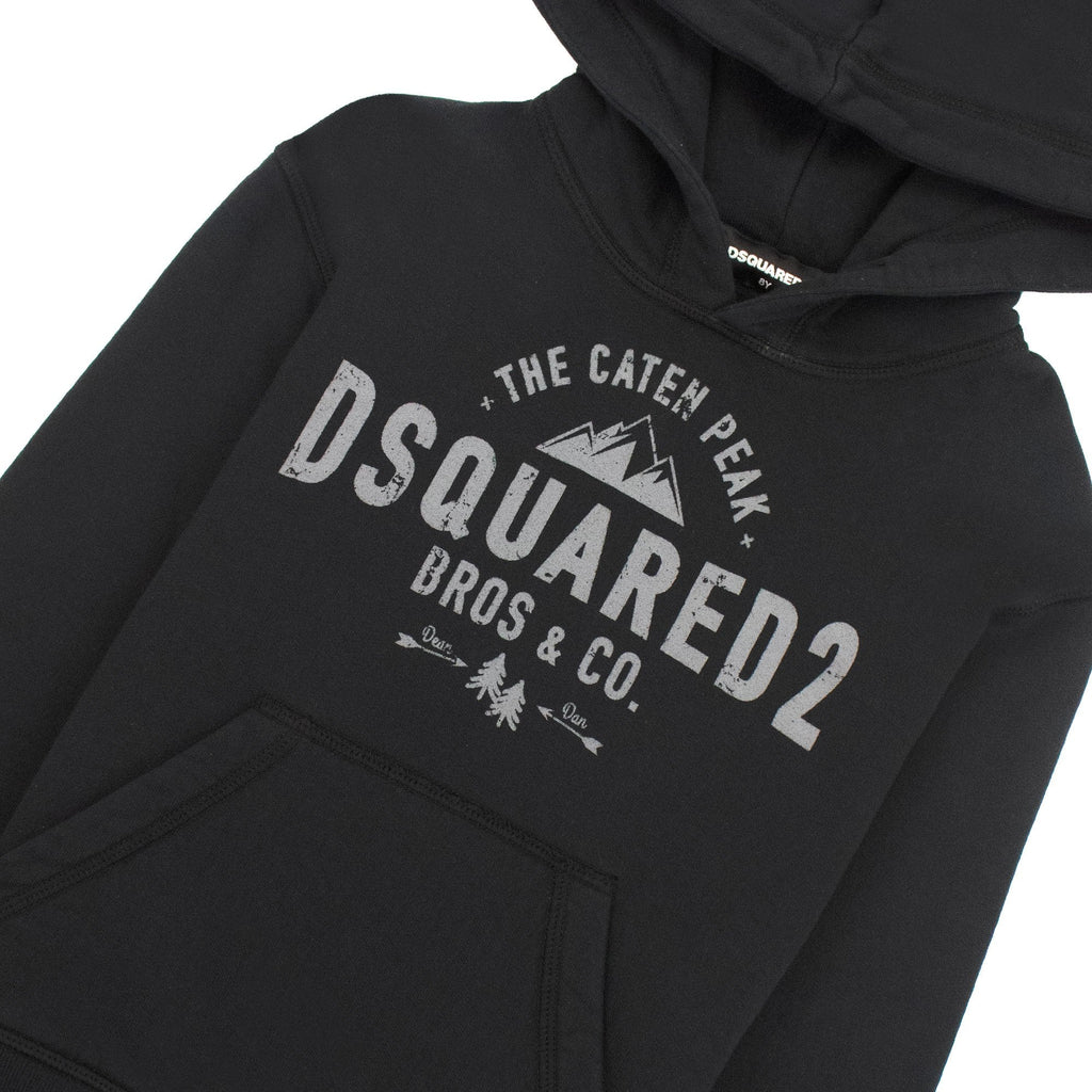 Dsqaured2 Kids The Caten Peak Hoodied Sweatshirt Black