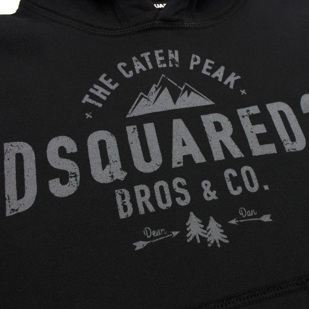 Dsqaured2 Kids The Caten Peak Hoodied Sweatshirt Black